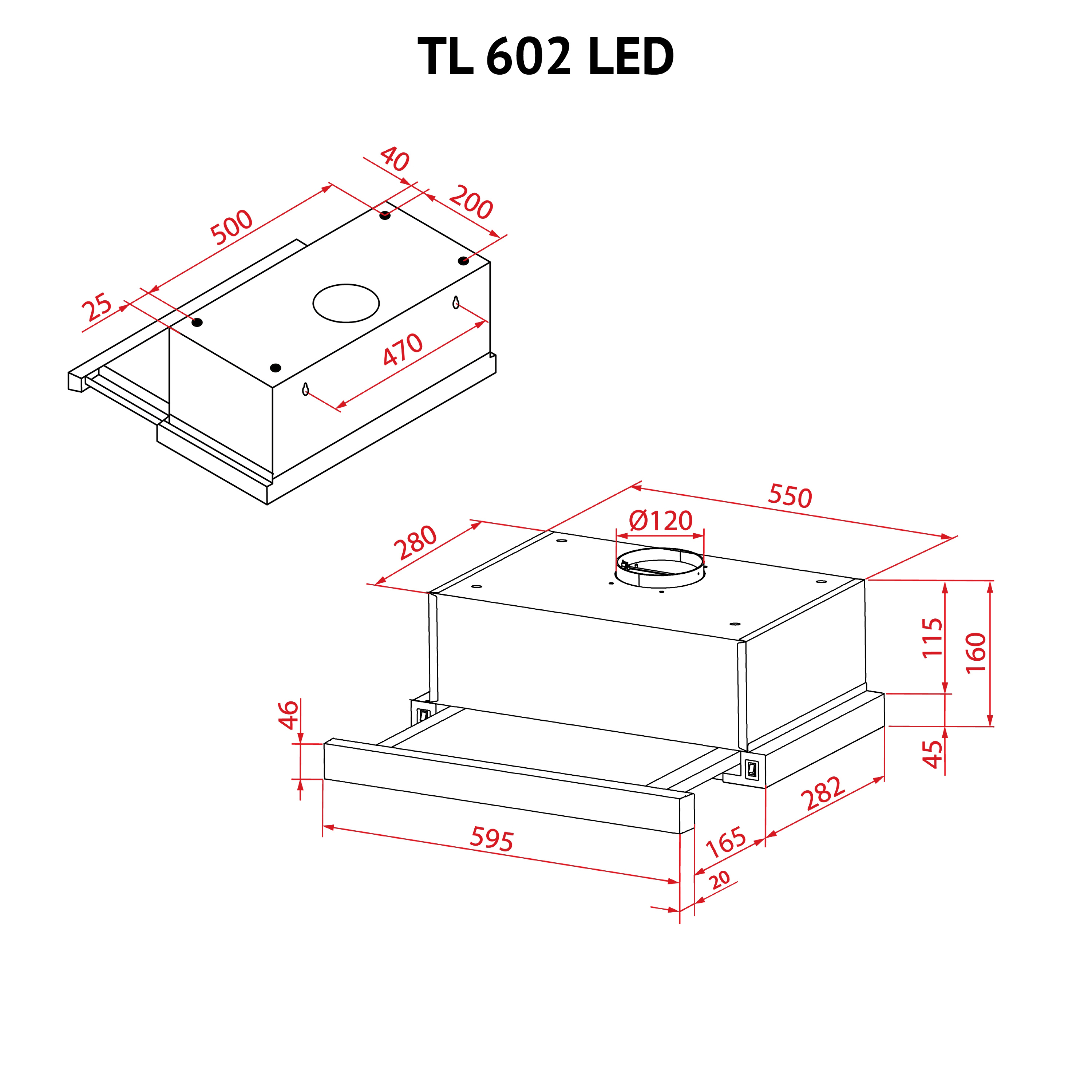 Витяжка телескопічна Perfelli TL 602 WH LED - зображення 12
