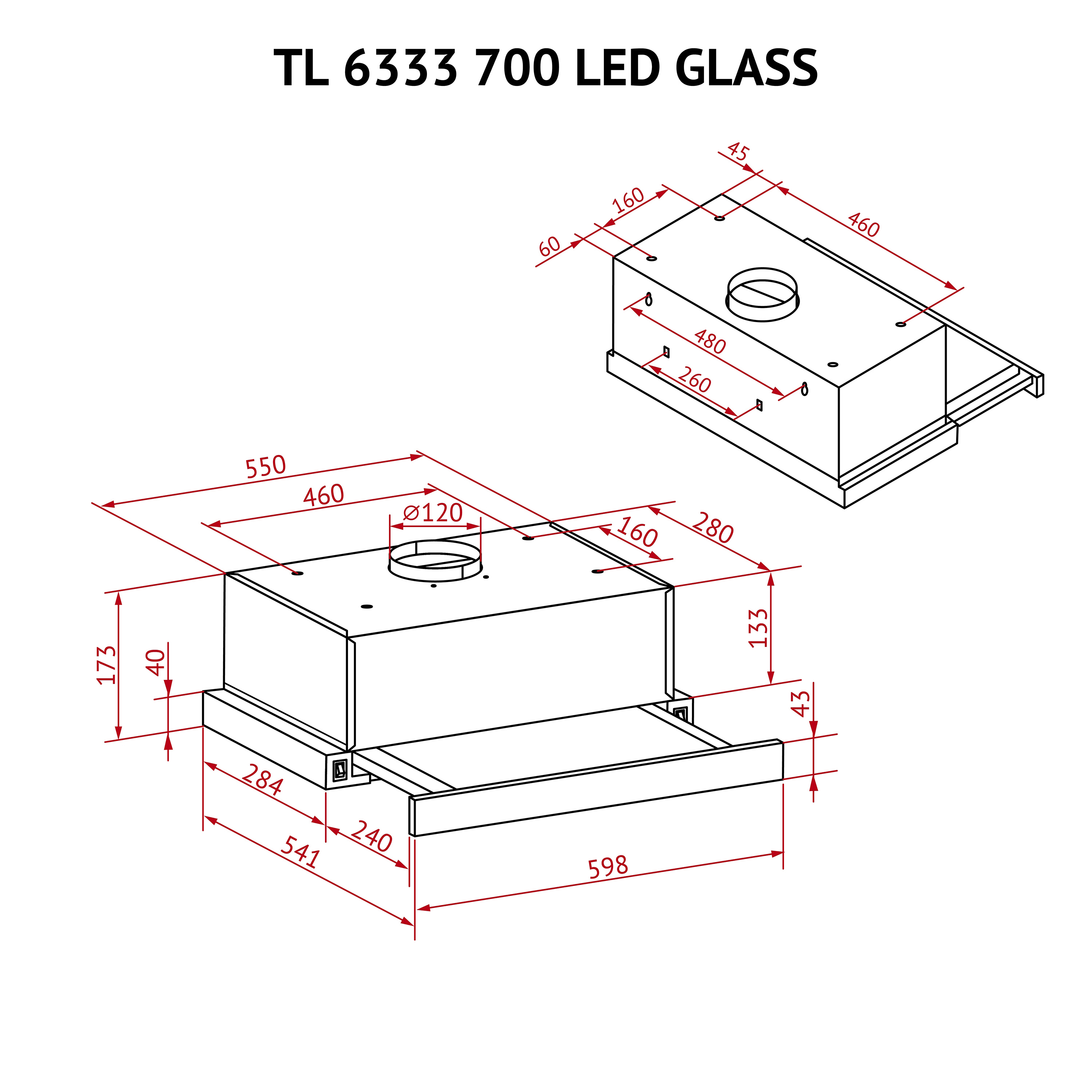 Витяжка телескопічна Perfelli TL 6333 BL 700 LED GLASS - зображення 12