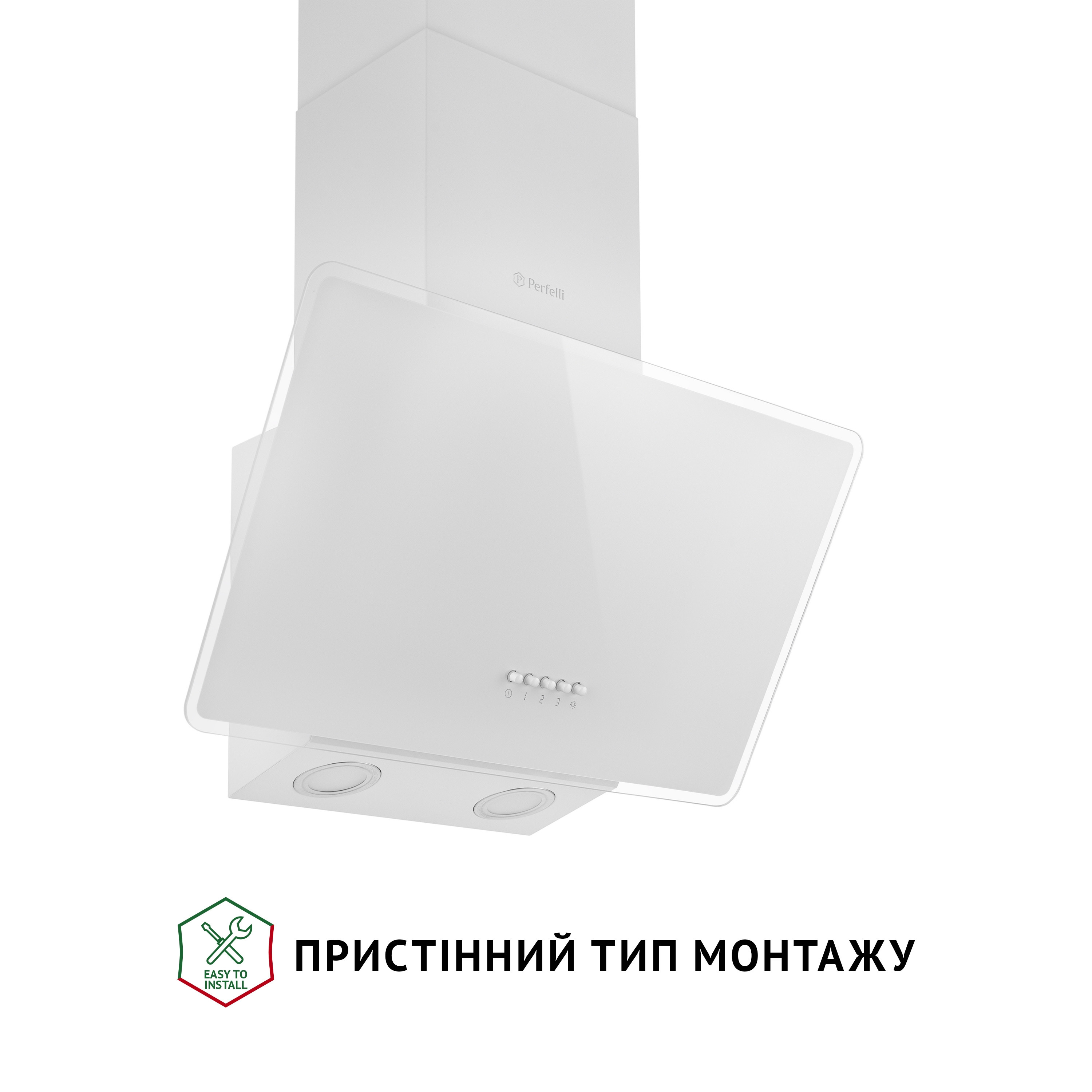 Витяжка декоративна похила Perfelli VICCO 5HM BIANCO - зображення 2