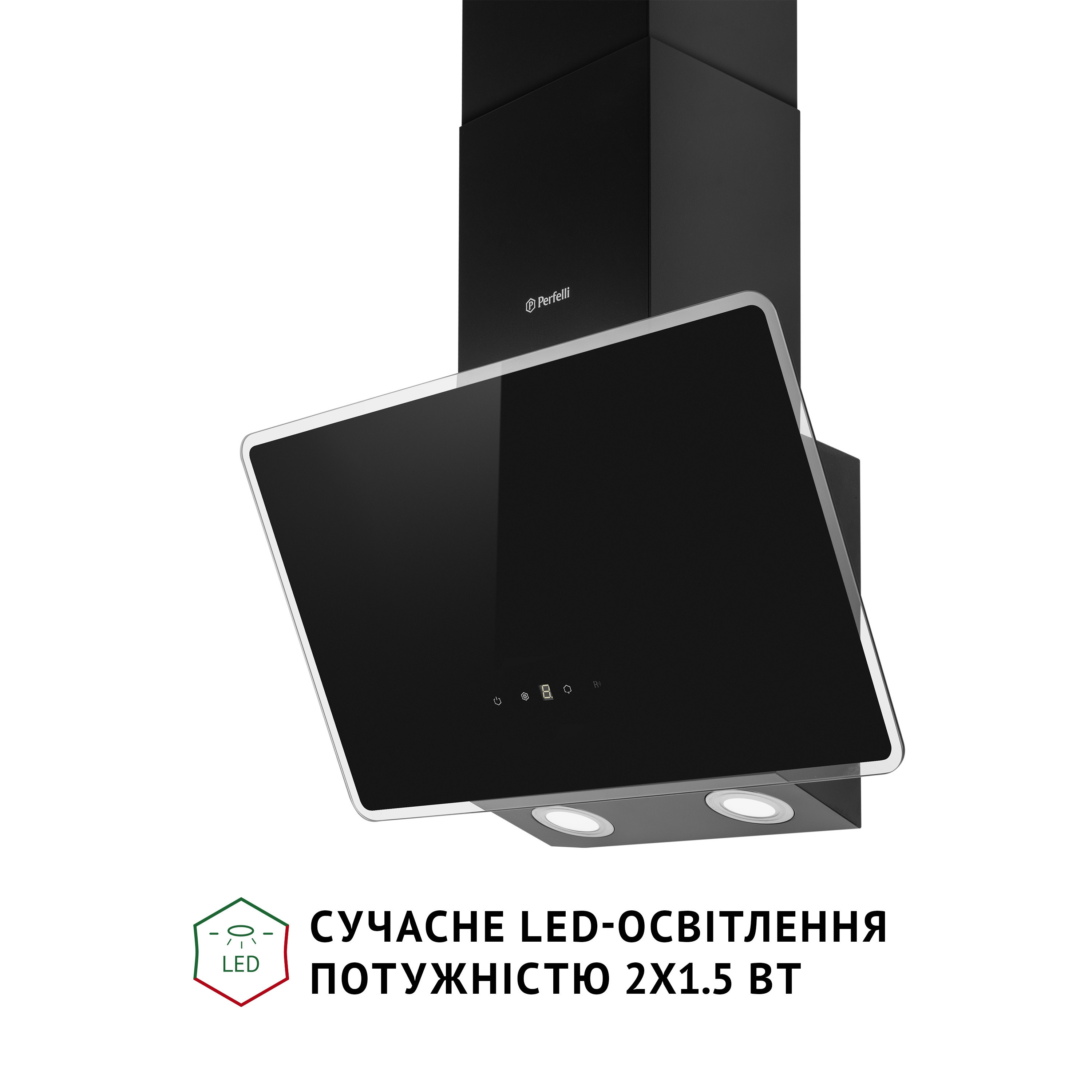 Витяжка декоративна похила Perfelli VICCO 5HSR NERO - зображення 4