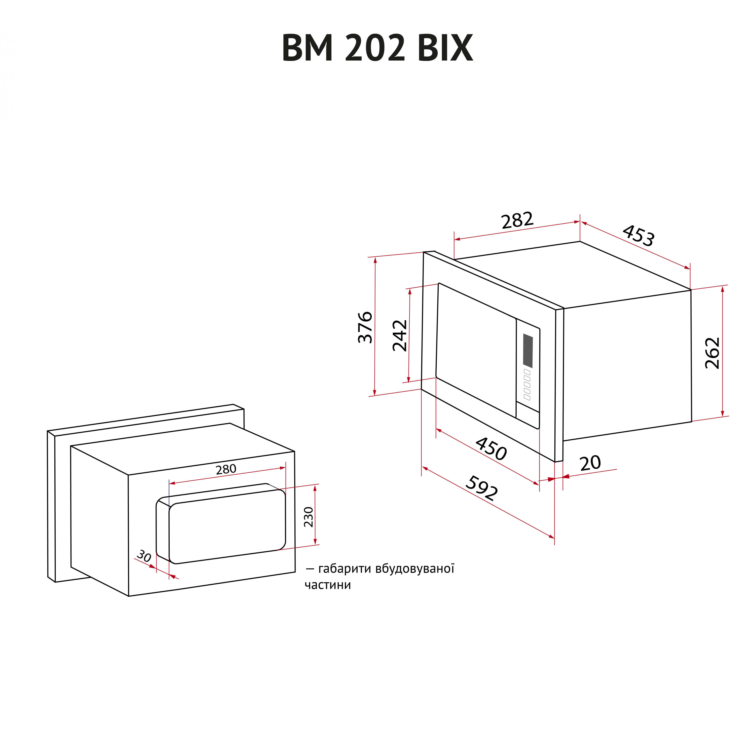 Повновбудована мікрохвильова піч Perfelli BM 202 BIX - зображення 16