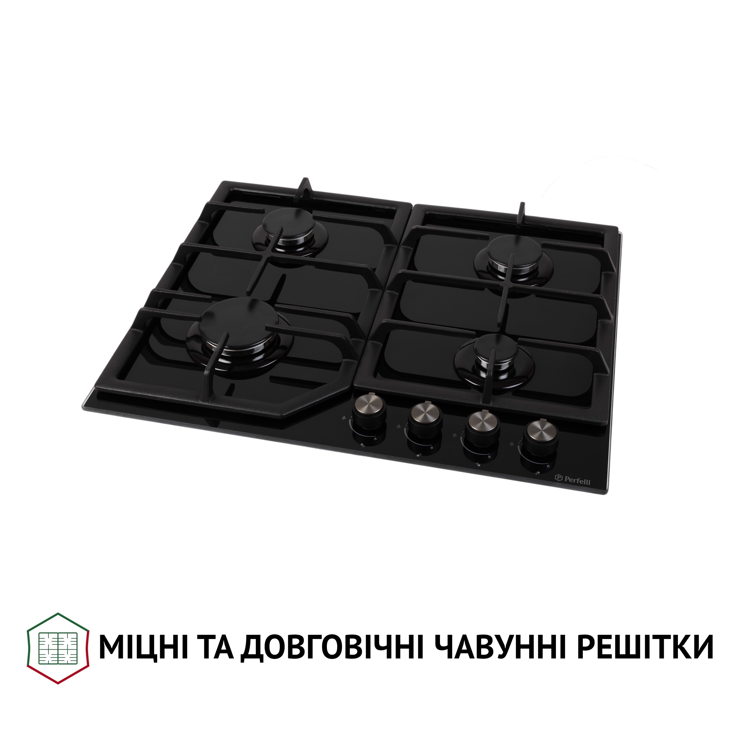 Perfelli 5902767159135 - зображення 4 Поверхня газова на склі Perfelli HGG 61424 BL - зображення 4