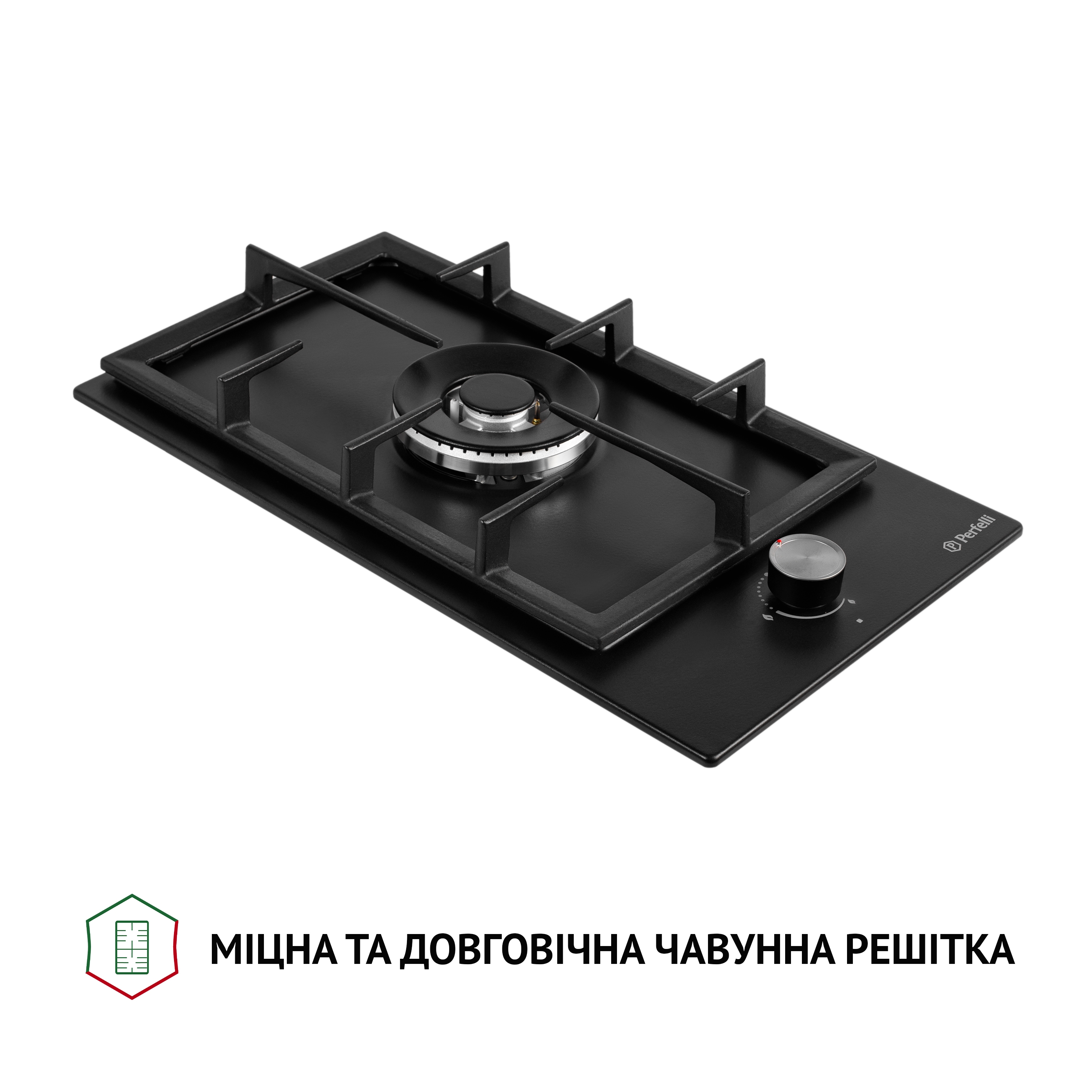 Поверхня газова Domino на металі Perfelli HGM 31404 BL - зображення 3
