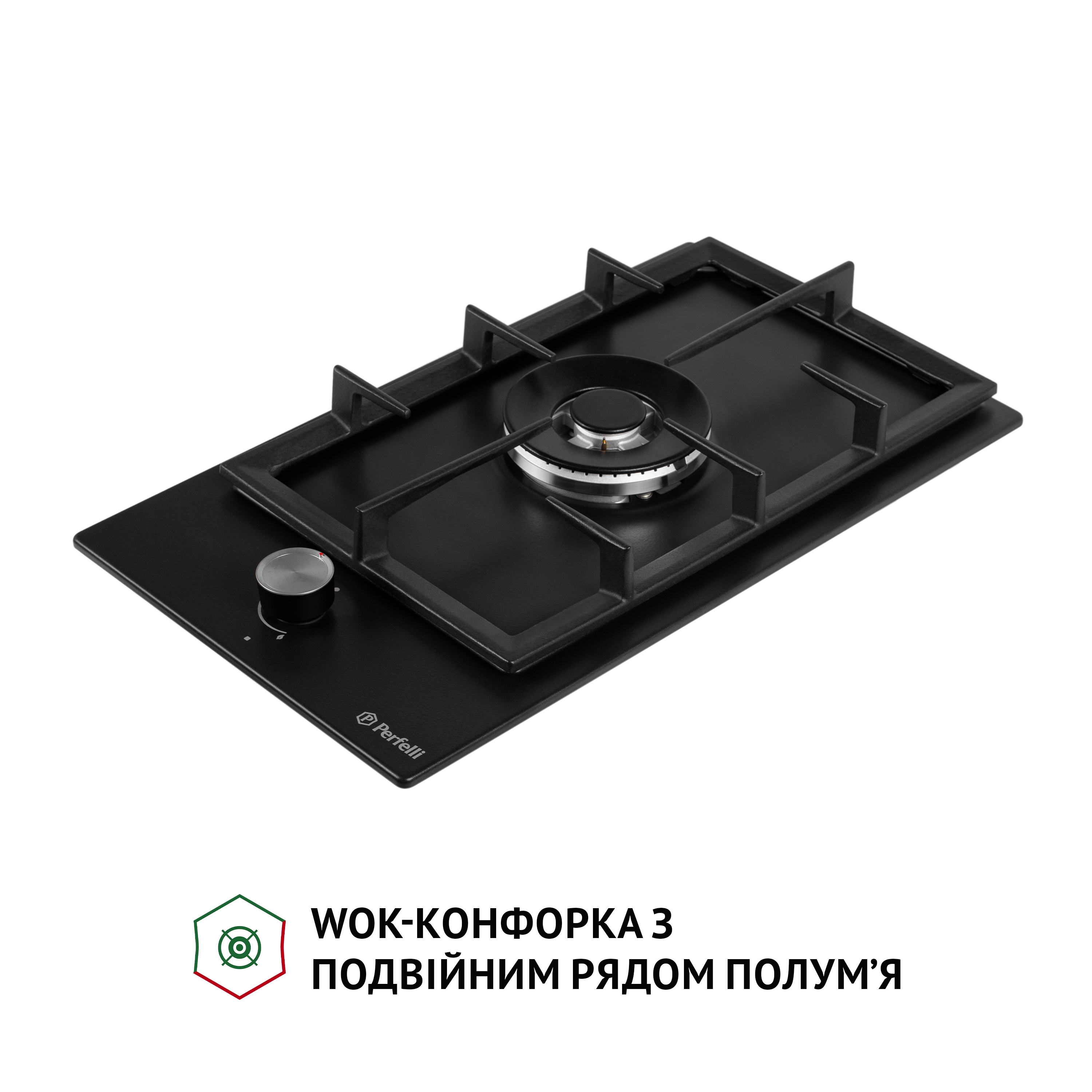 Поверхня газова Domino на металі Perfelli HGM 31404 BL - зображення 4