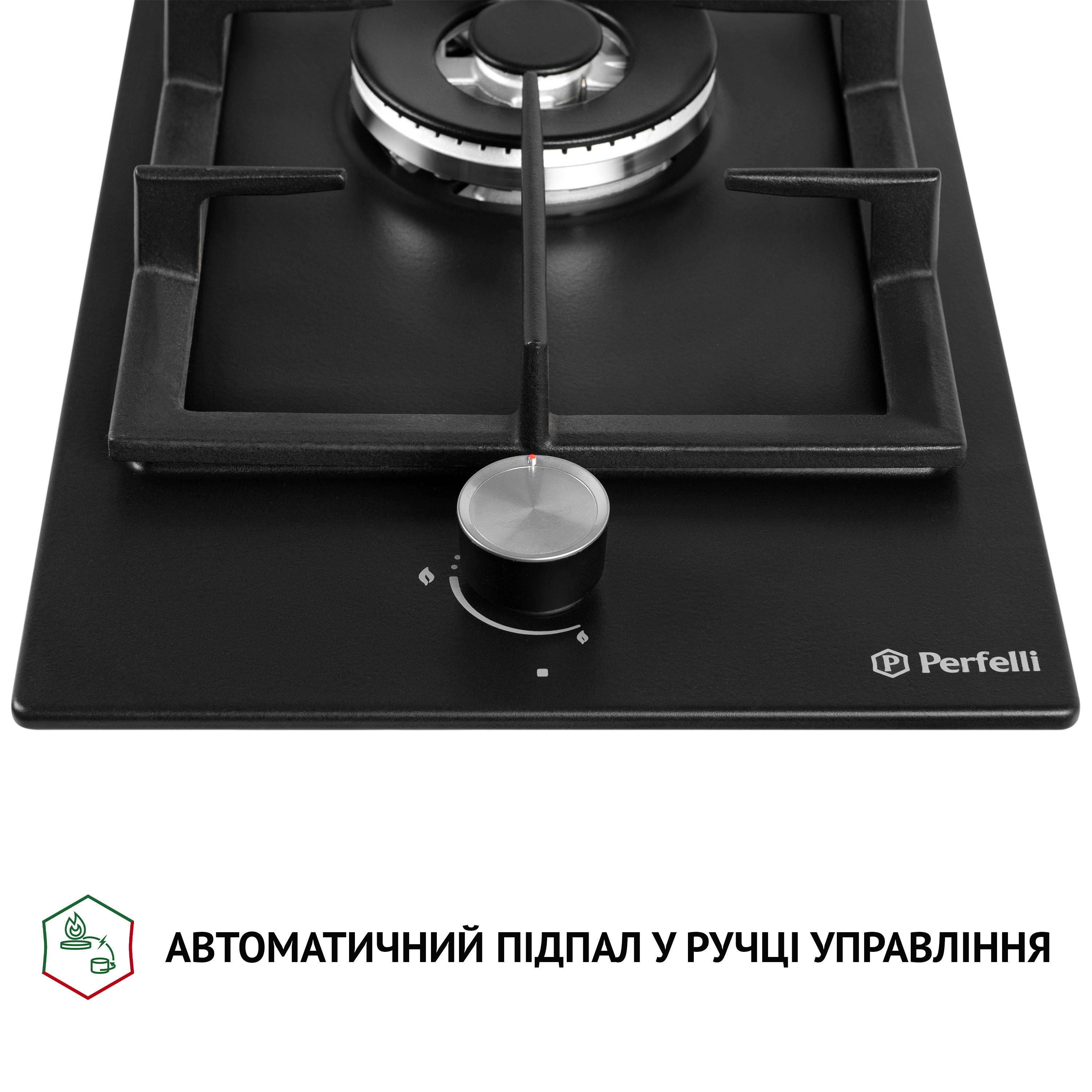 Поверхня газова Domino на металі Perfelli HGM 31404 BL - зображення 5