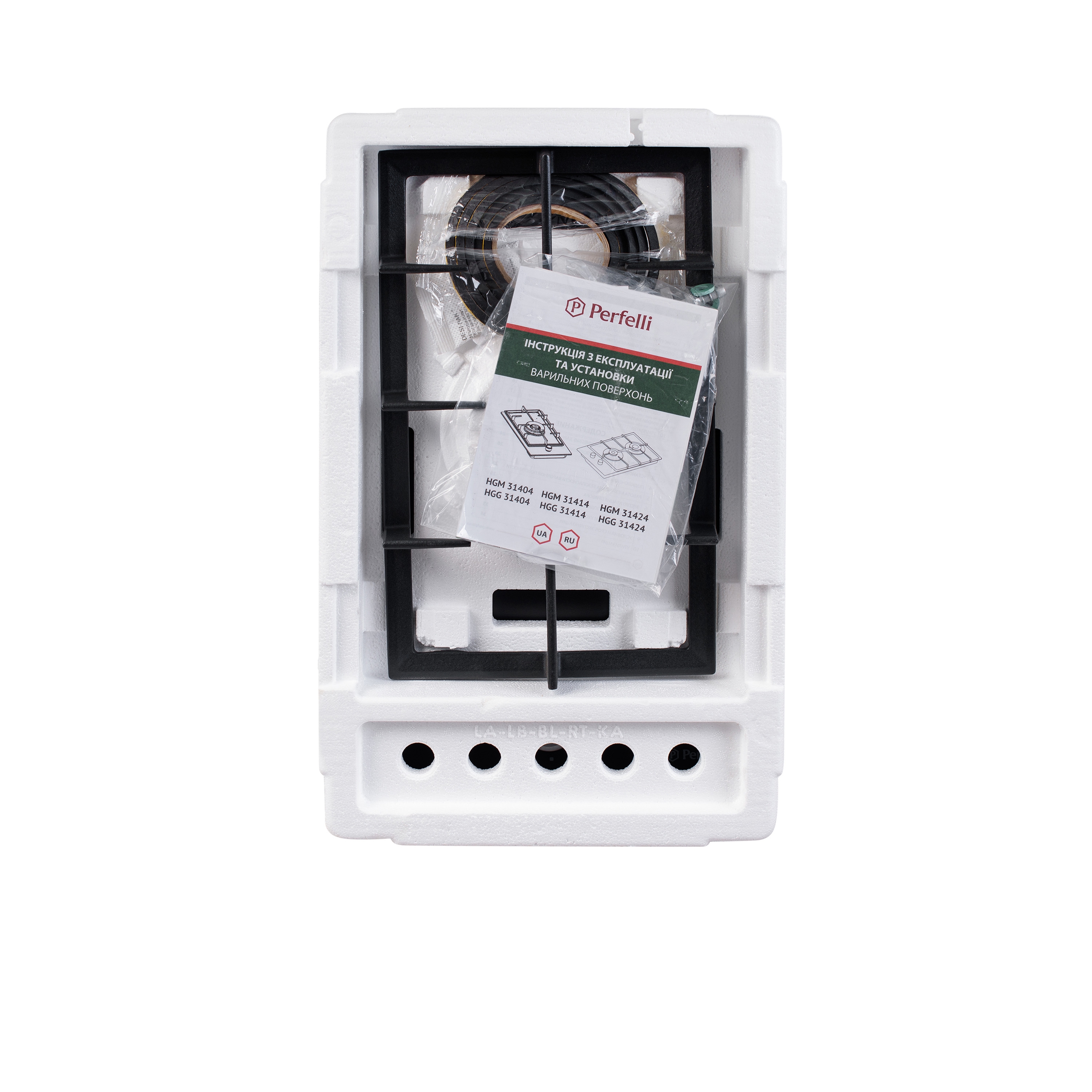 Поверхня газова Domino на металі Perfelli HGM 31404 BL - зображення 8