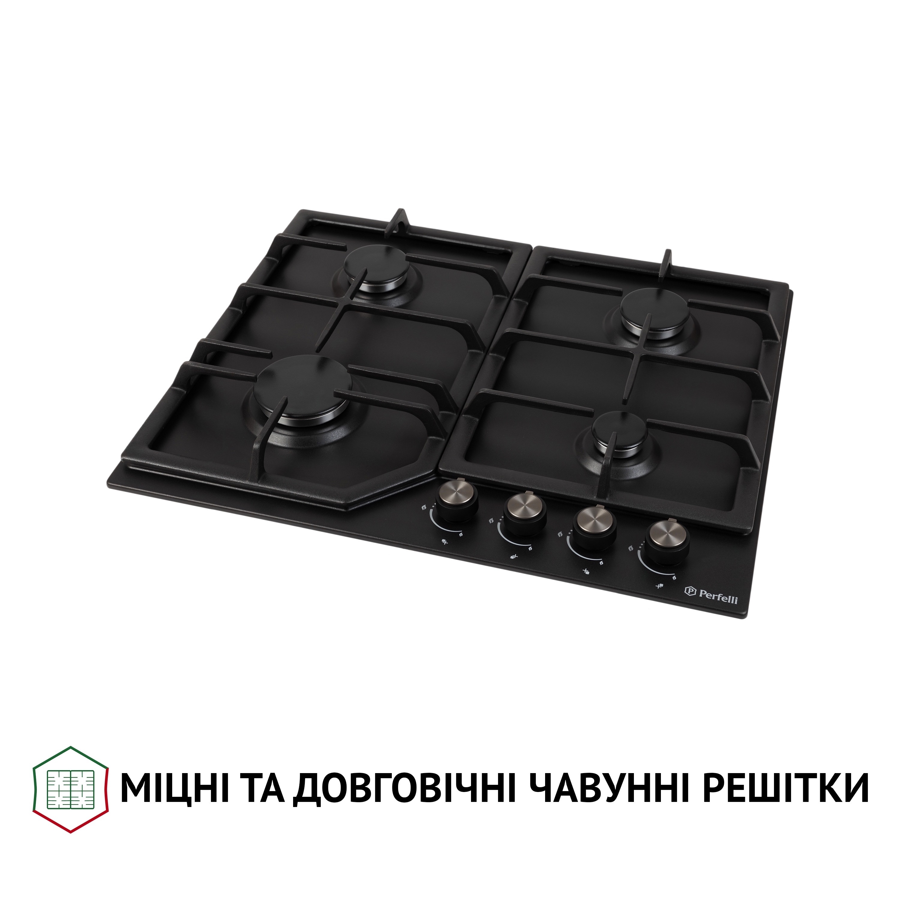 Perfelli 5902767159159 - зображення 4 Поверхня газова на металі Perfelli HGM 61424 BL - зображення 4