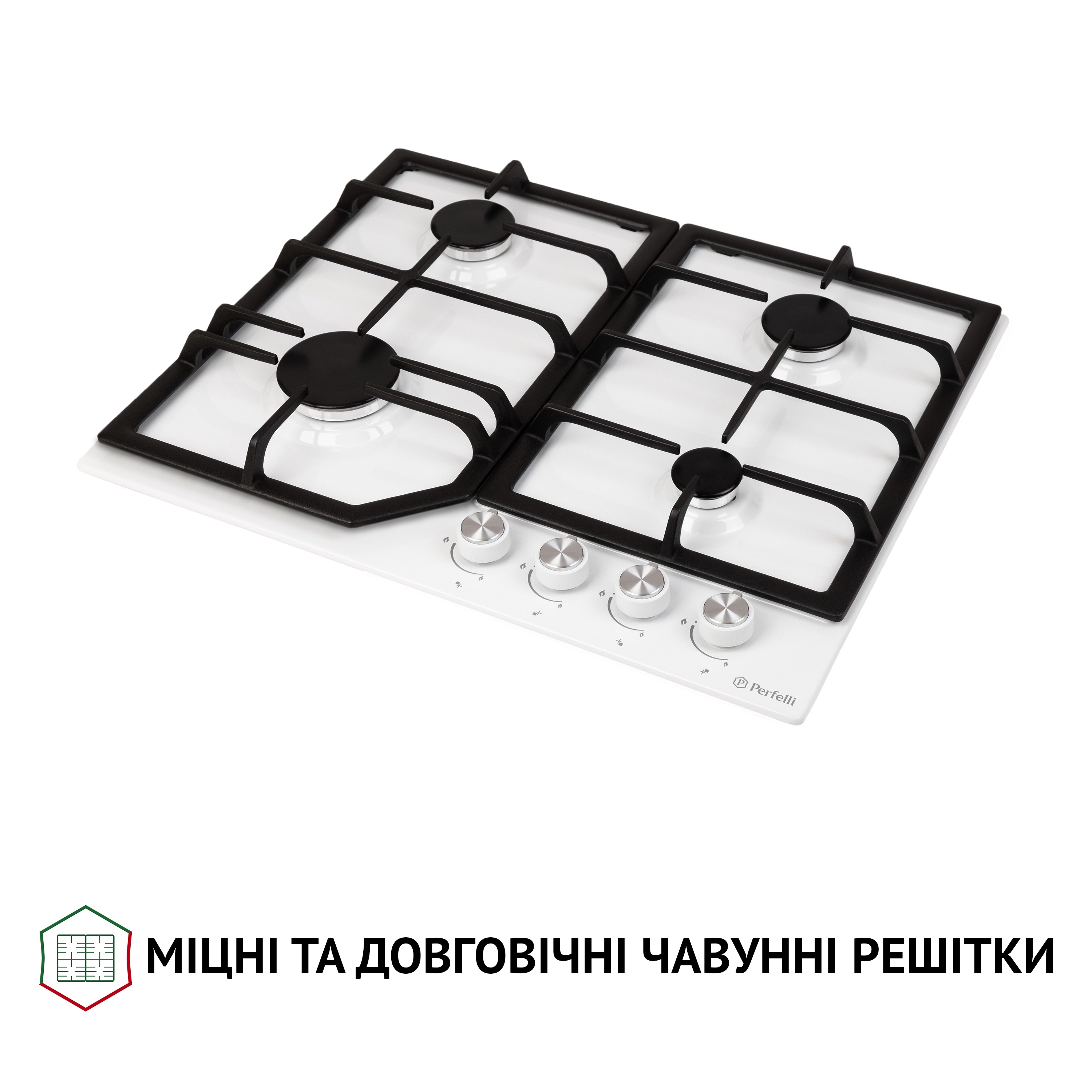 Perfelli 5902767159173 - зображення 4 Поверхня газова на металі Perfelli HGM 61424 WH - зображення 4
