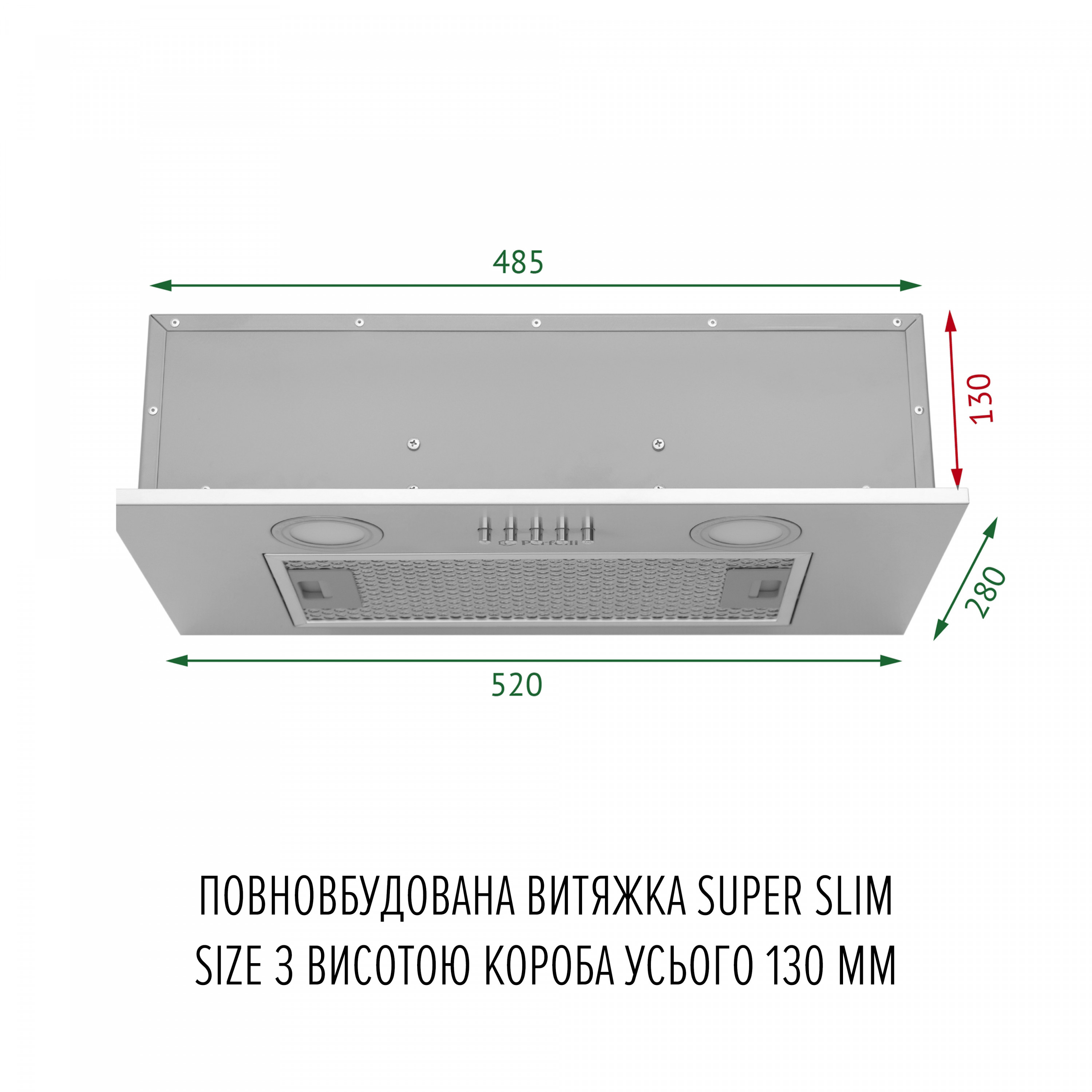 Витяжка повновбудована Perfelli BI 5252 I 700 LED - зображення 2