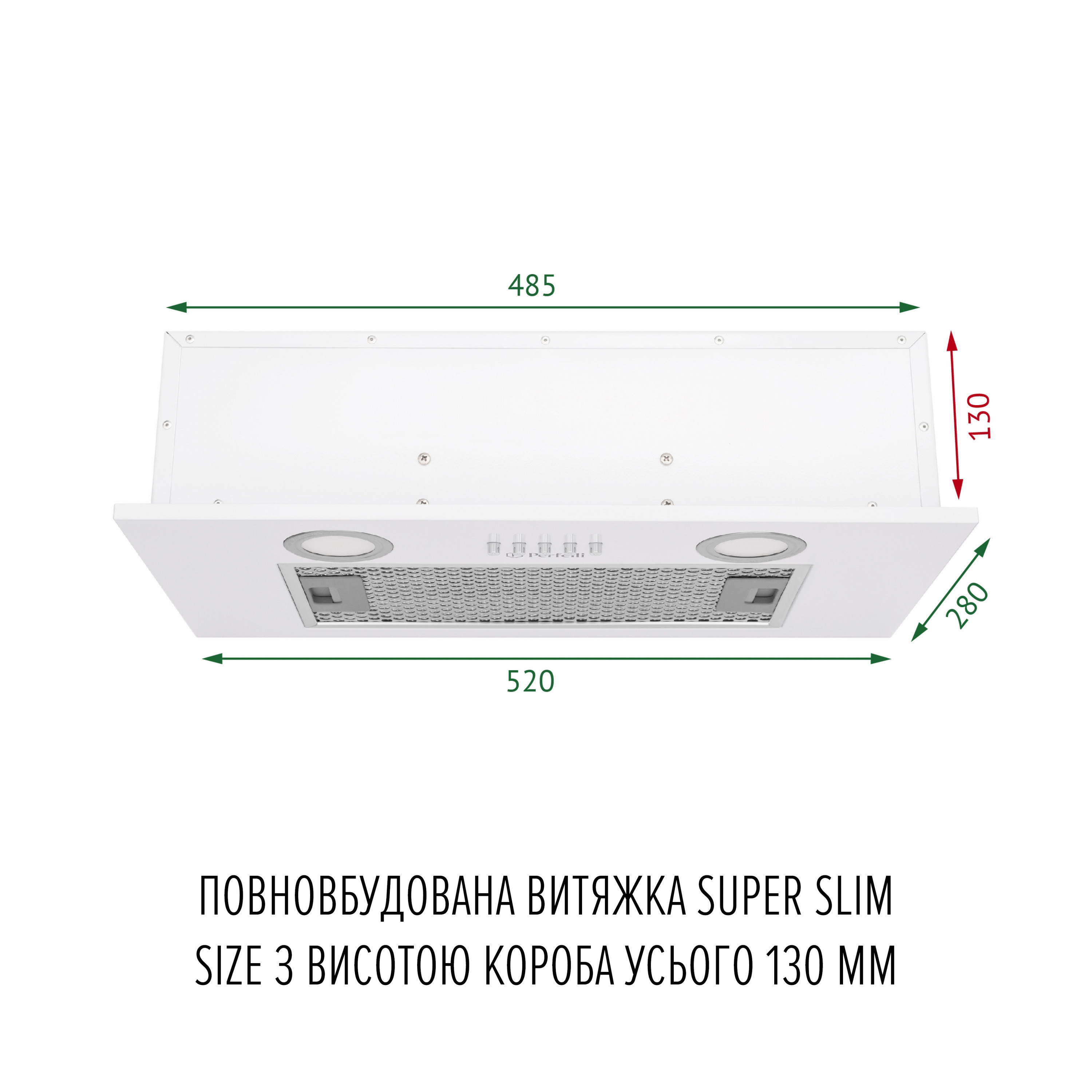 Витяжка повновбудована Perfelli BI 5252 WH 700 LED - зображення 2
