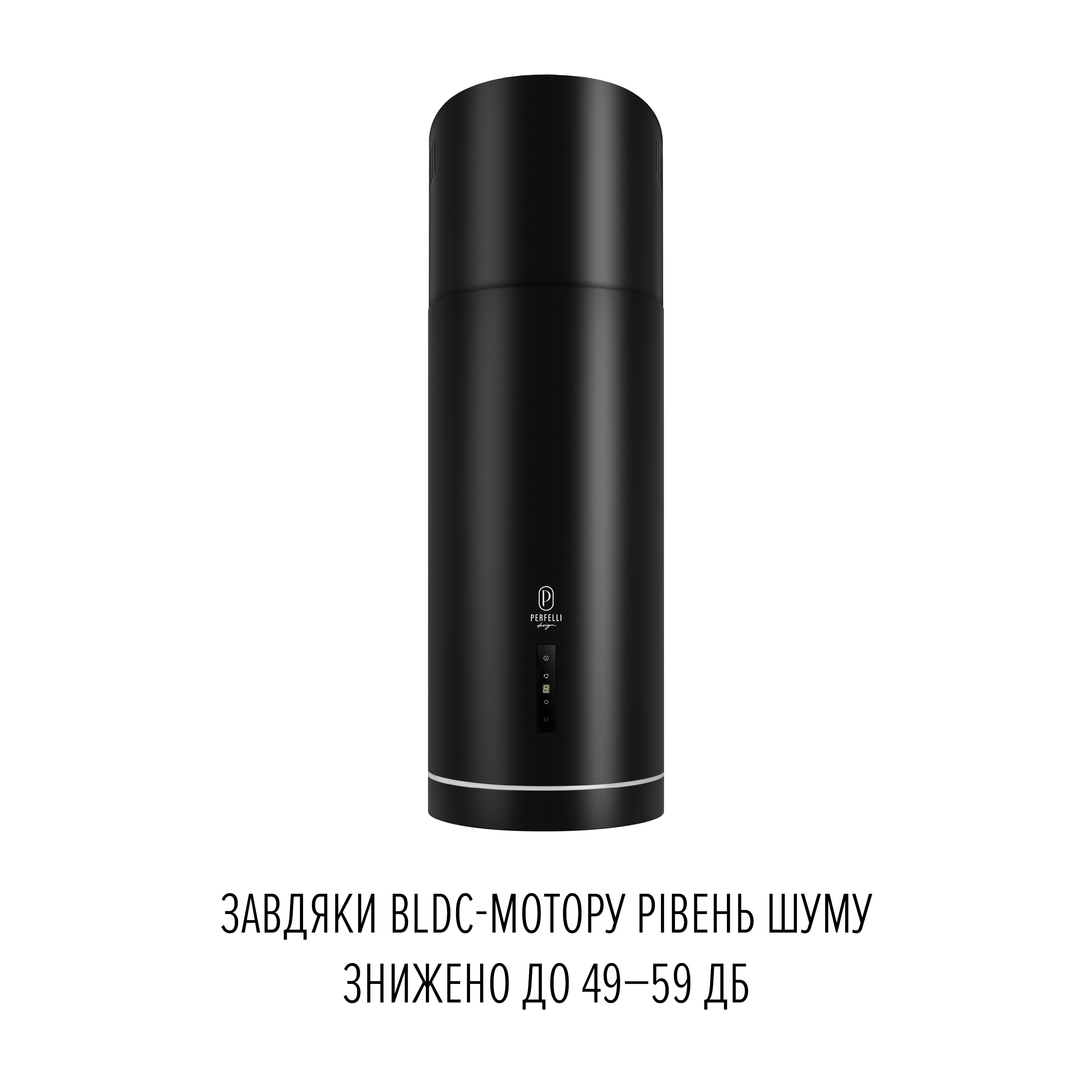 PERFELLI DESIGN 5905563501856 - зображення 3 Витяжка острівна PERFELLI DESIGN ISOLA 35 NERO SILENZIO - зображення 3