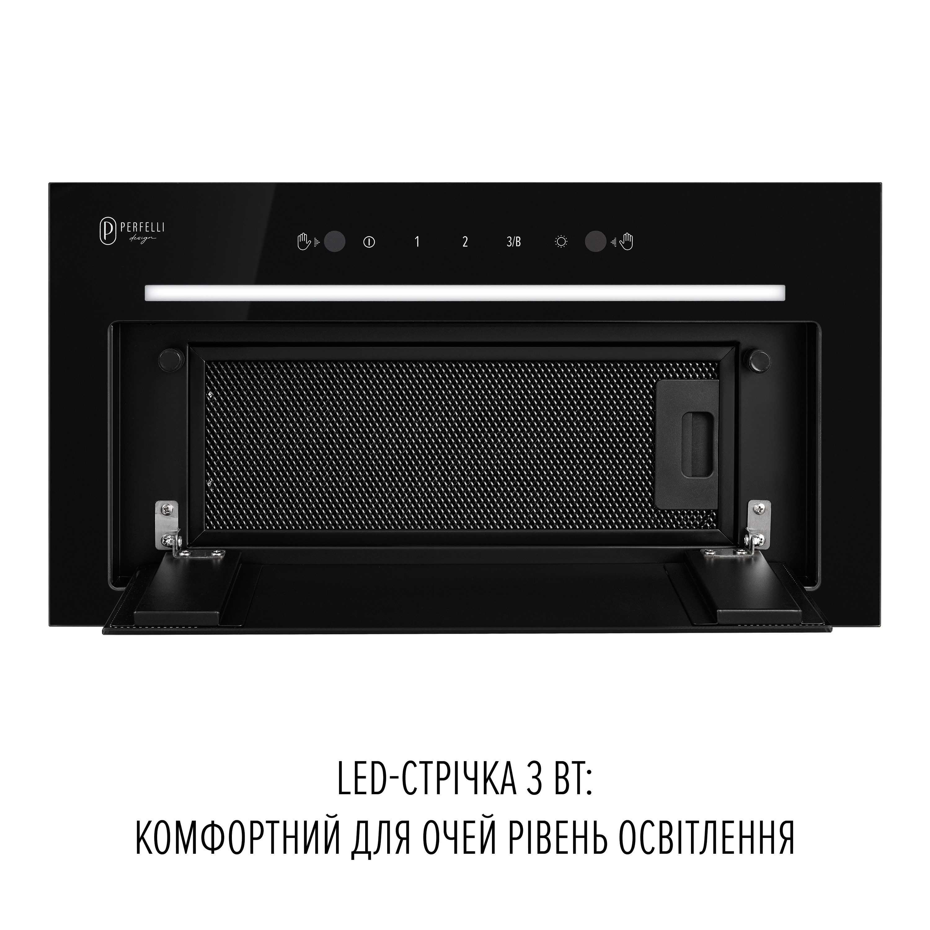 PERFELLI DESIGN 5905563502082 - зображення 3 Витяжка повновбудована PERFELLI DESIGN FILINI 5 NERO SILENZIO - зображення 3