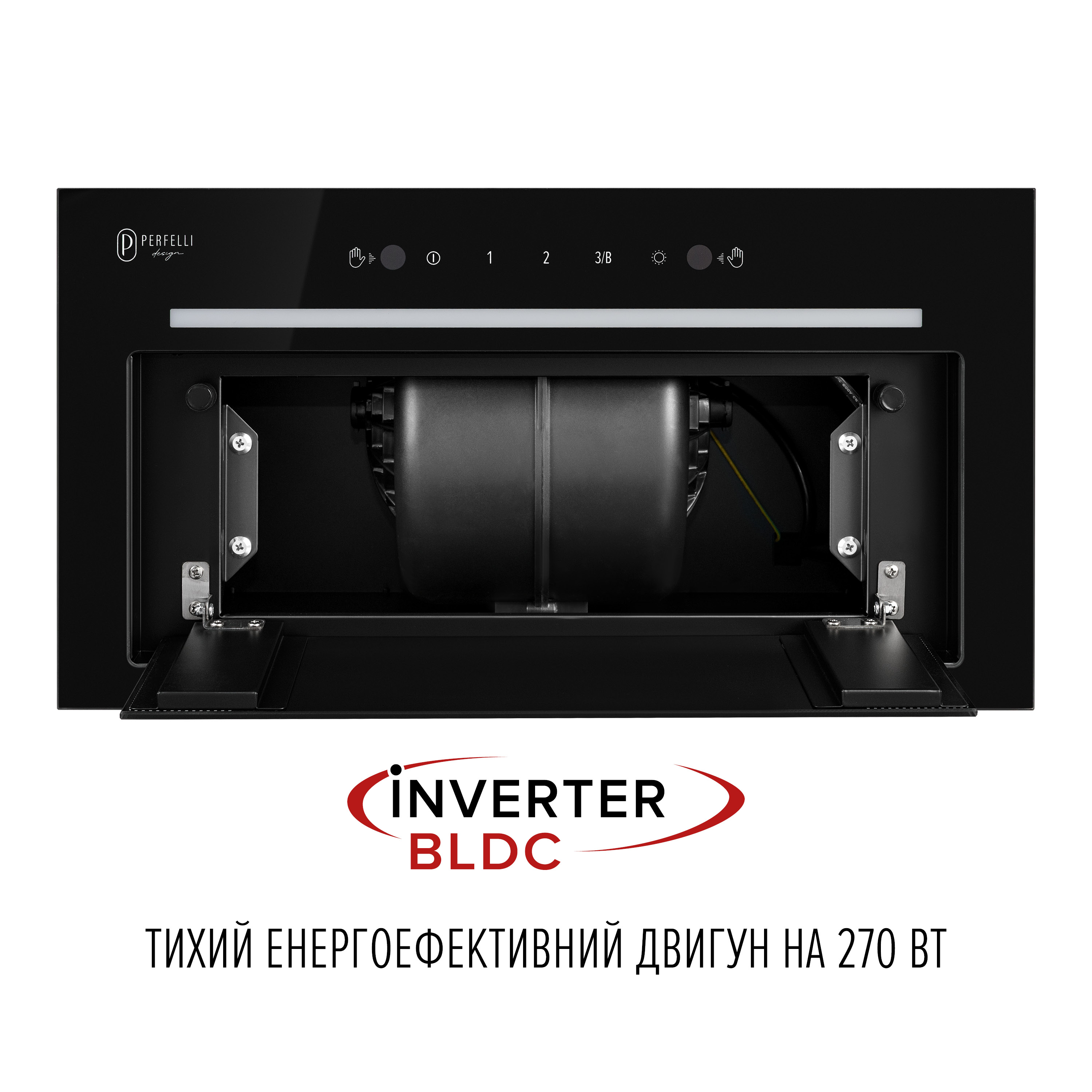 PERFELLI DESIGN 5905563502082 - зображення 4 Витяжка повновбудована PERFELLI DESIGN FILINI 5 NERO SILENZIO - зображення 4