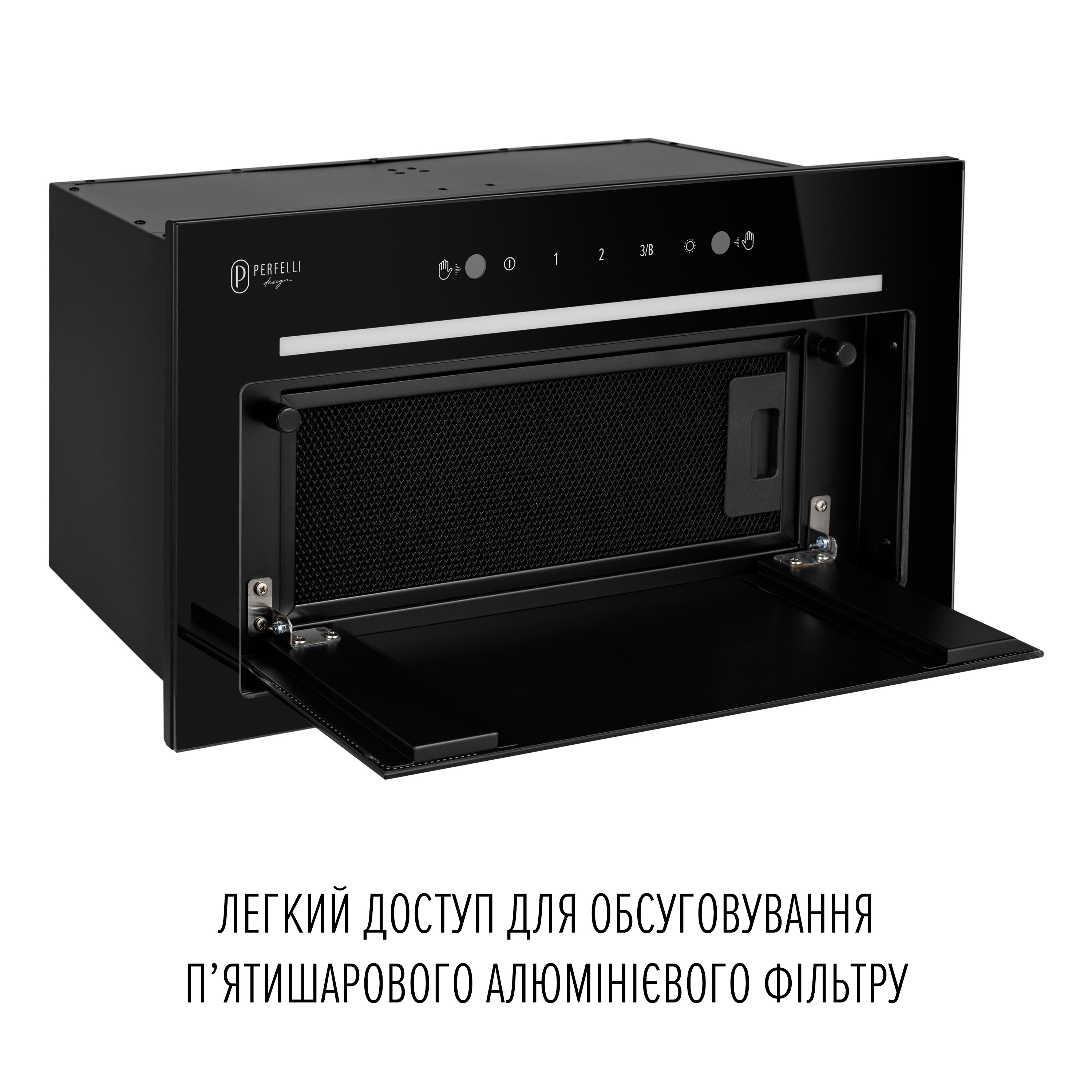 PERFELLI DESIGN 5905563502082 - зображення 7 Витяжка повновбудована PERFELLI DESIGN FILINI 5 NERO SILENZIO - зображення 7