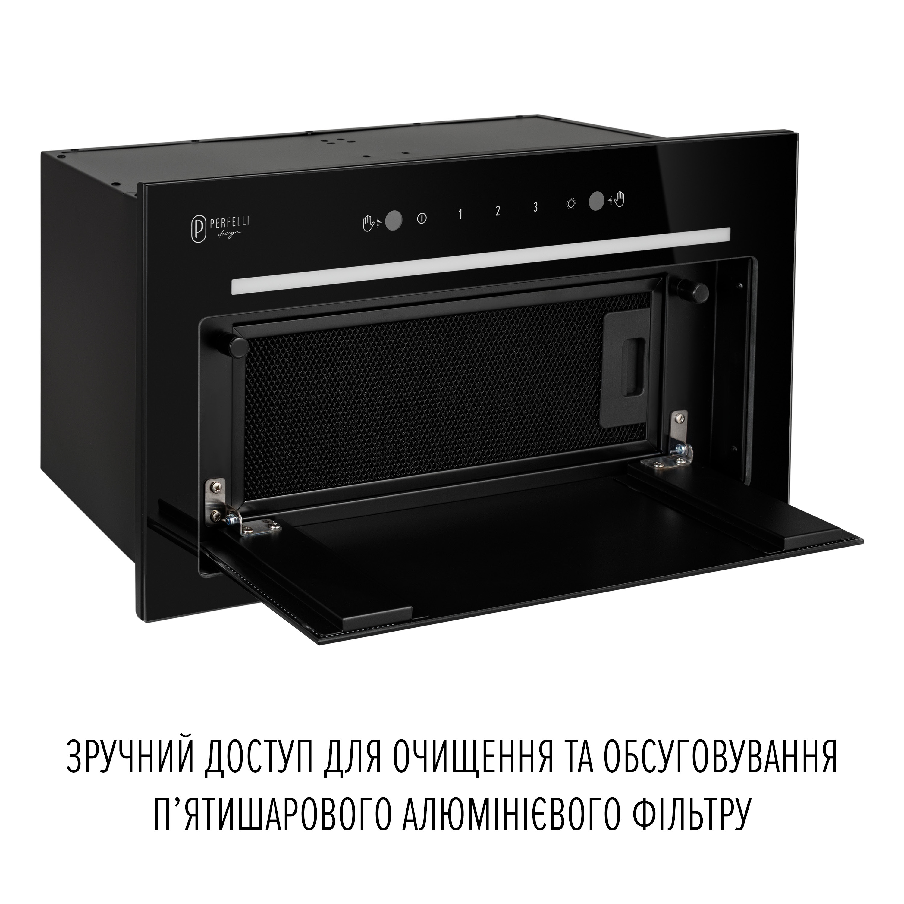 PERFELLI DESIGN 5905563502068 - зображення 7 Вытяжка полновстраиваемая PERFELLI DESIGN FILINI 5 NERO - зображення 7