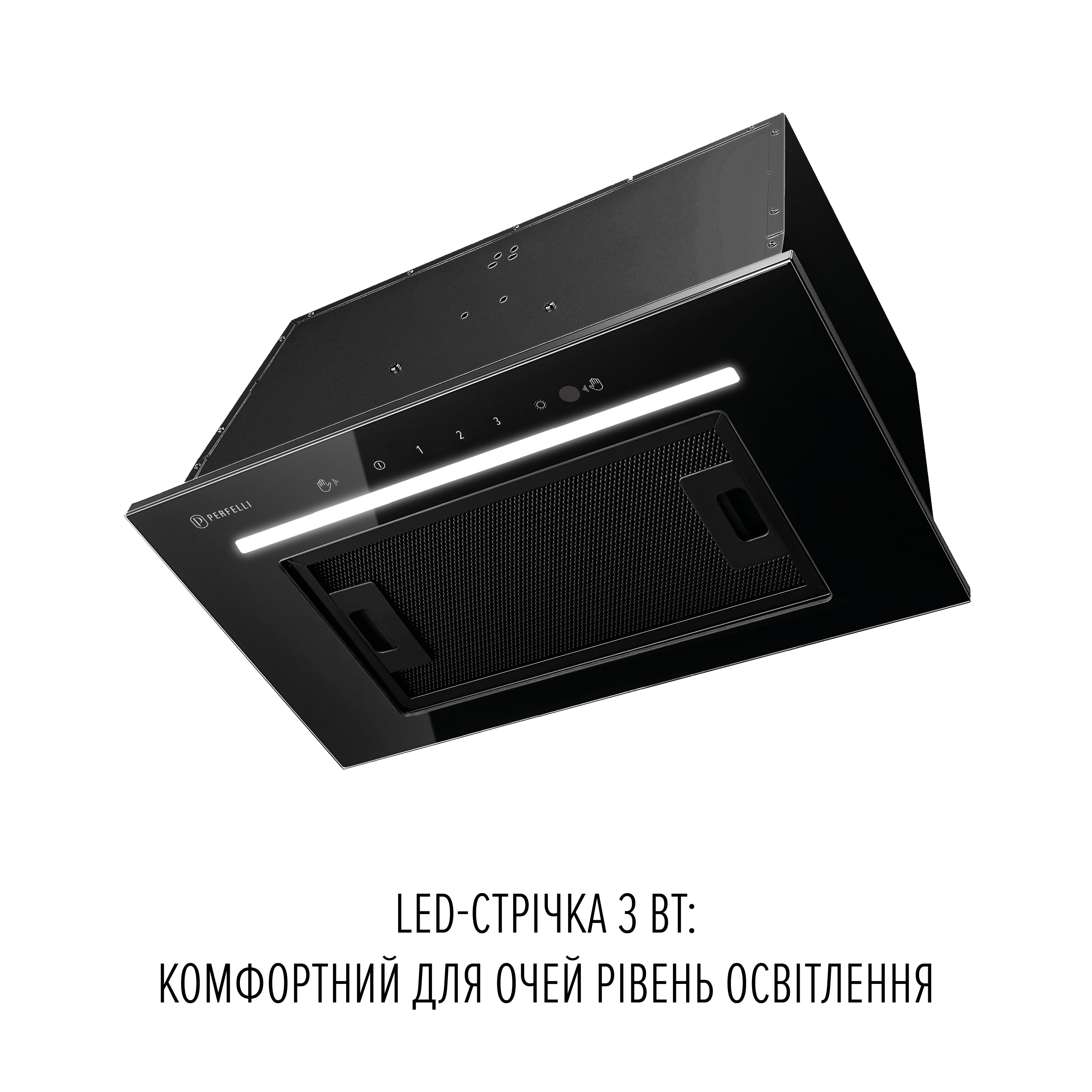 Perfelli 5905563502563 - зображення 3 Витяжка повновбудована PERFELLI LIANA 5 NW NERO SILENZIO - зображення 3