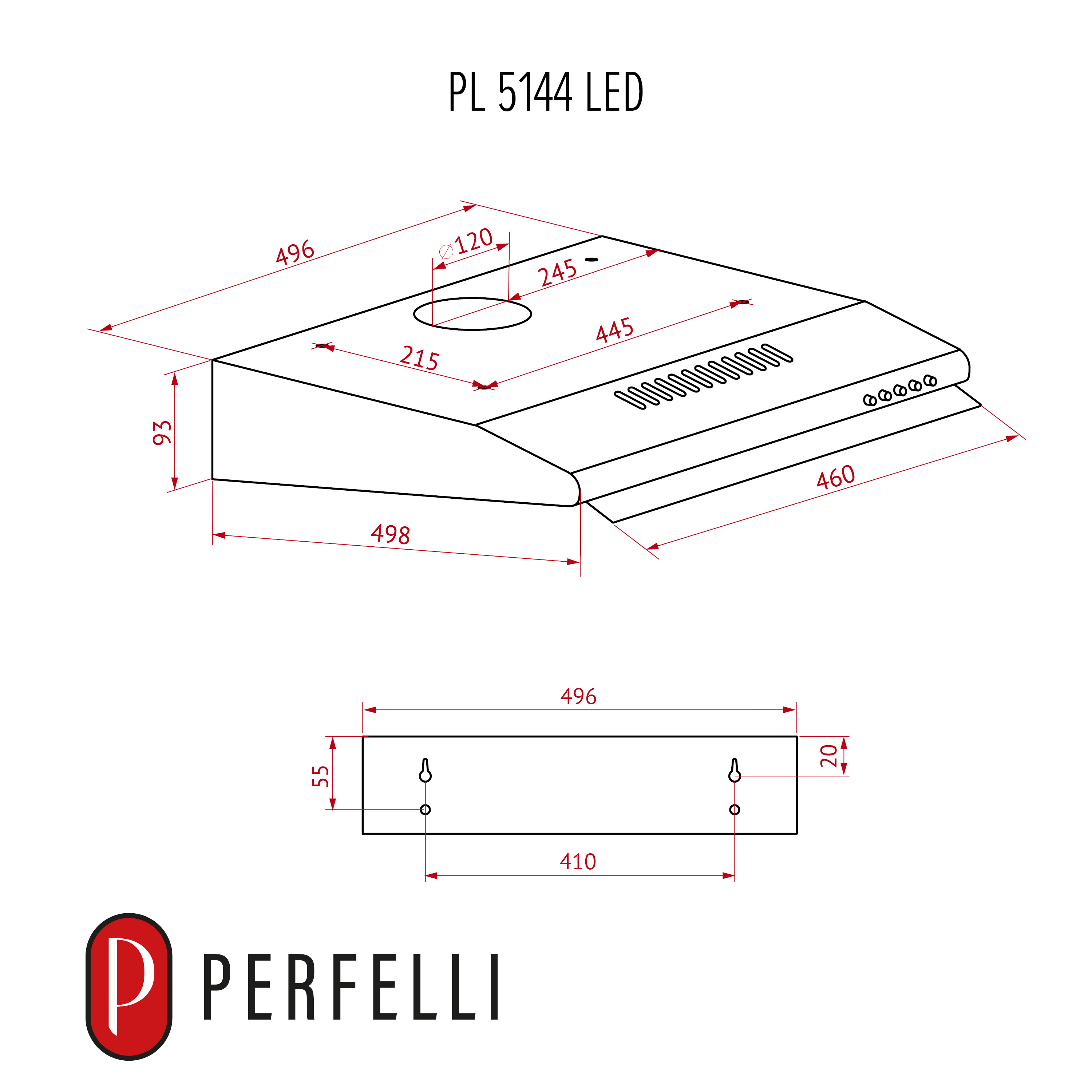 Perfelli 5905563502303 - зображення 12 Вытяжка плоская PERFELLI PL 5144 BG LED - зображення 12
