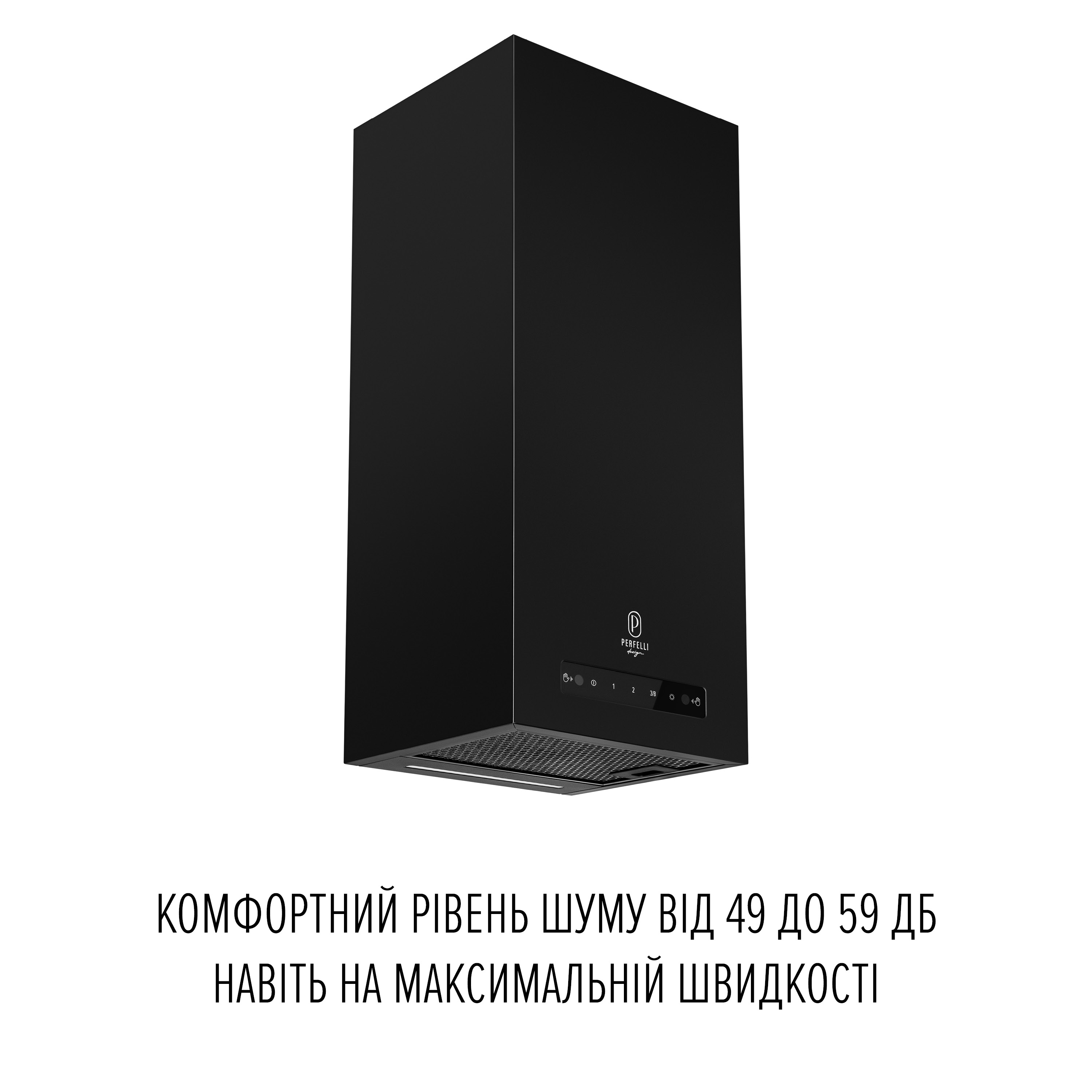 PERFELLI DESIGN 5905563501832 - зображення 2 Витяжка пристінна PERFELLI DESIGN QUADRO 36 NERO SILENZIO - зображення 2