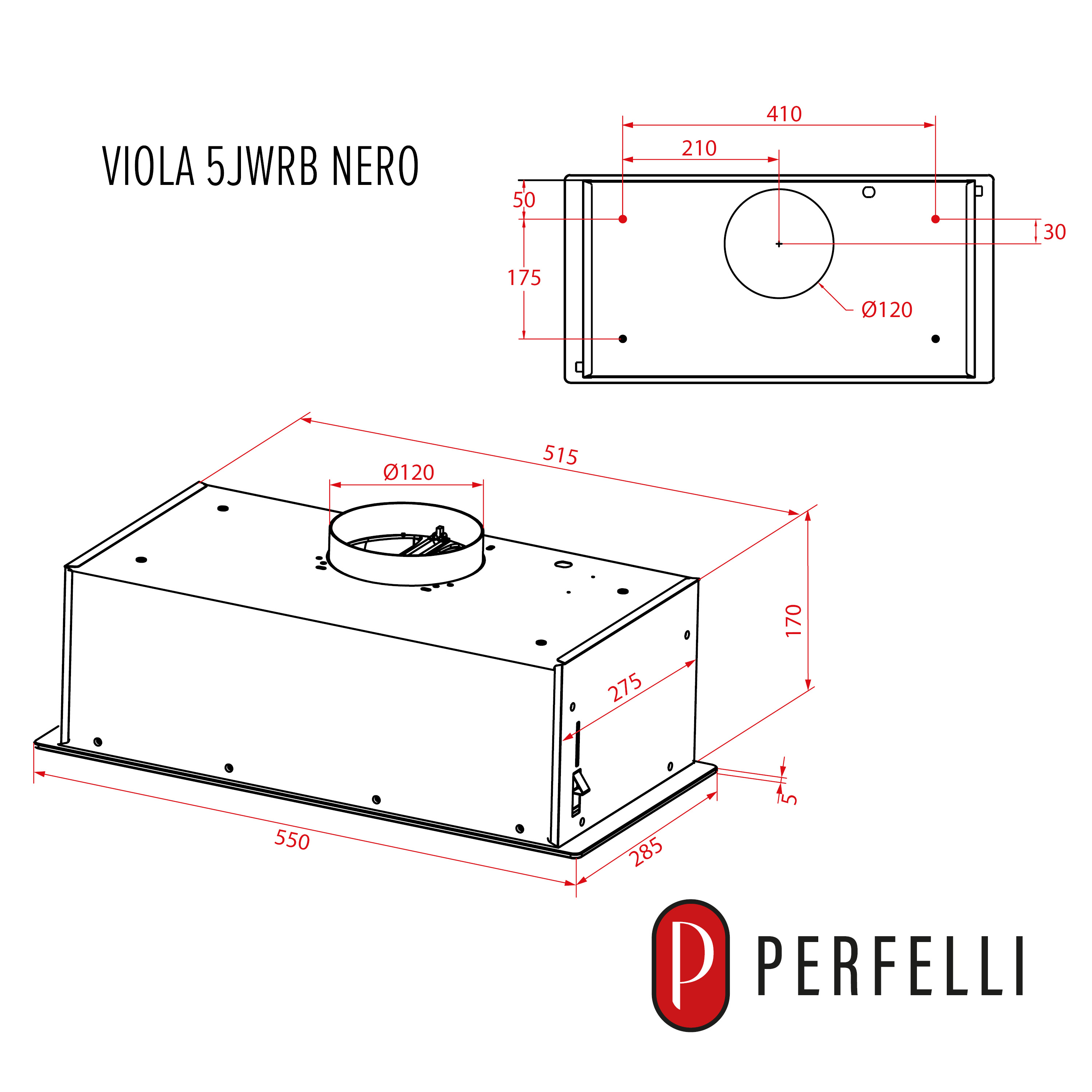 Perfelli 5905563501986 - зображення 17 Витяжка повновбудована PERFELLI VIOLA 5JWRB NERO - зображення 17
