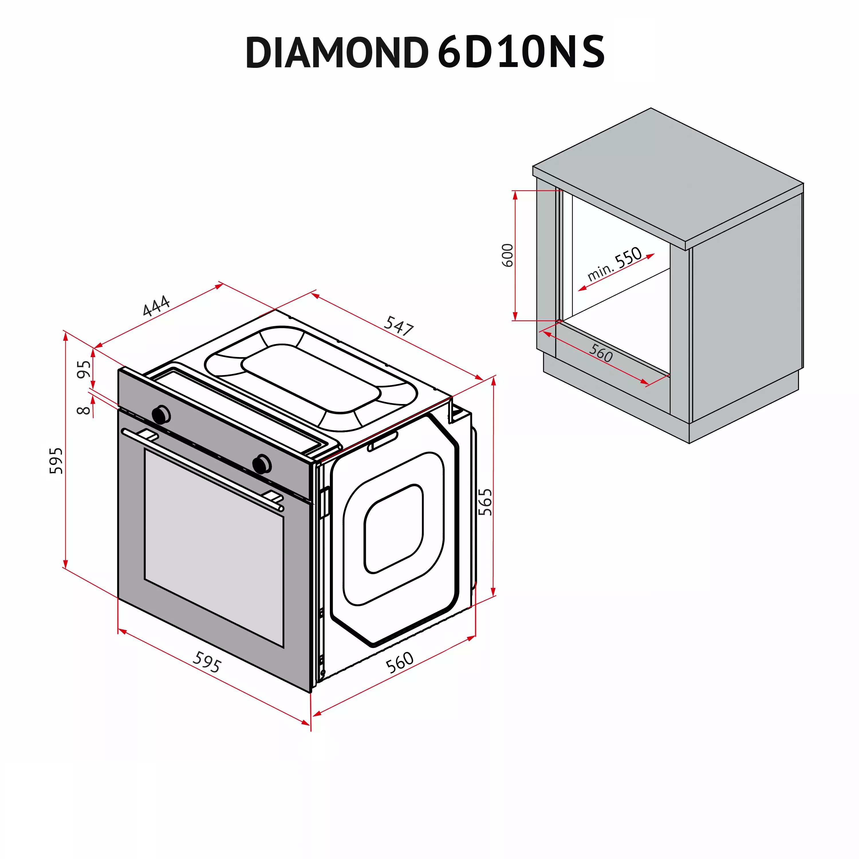 Духова шафа електрична Perfelli DIAMOND 6D10NS NERO - зображення 22