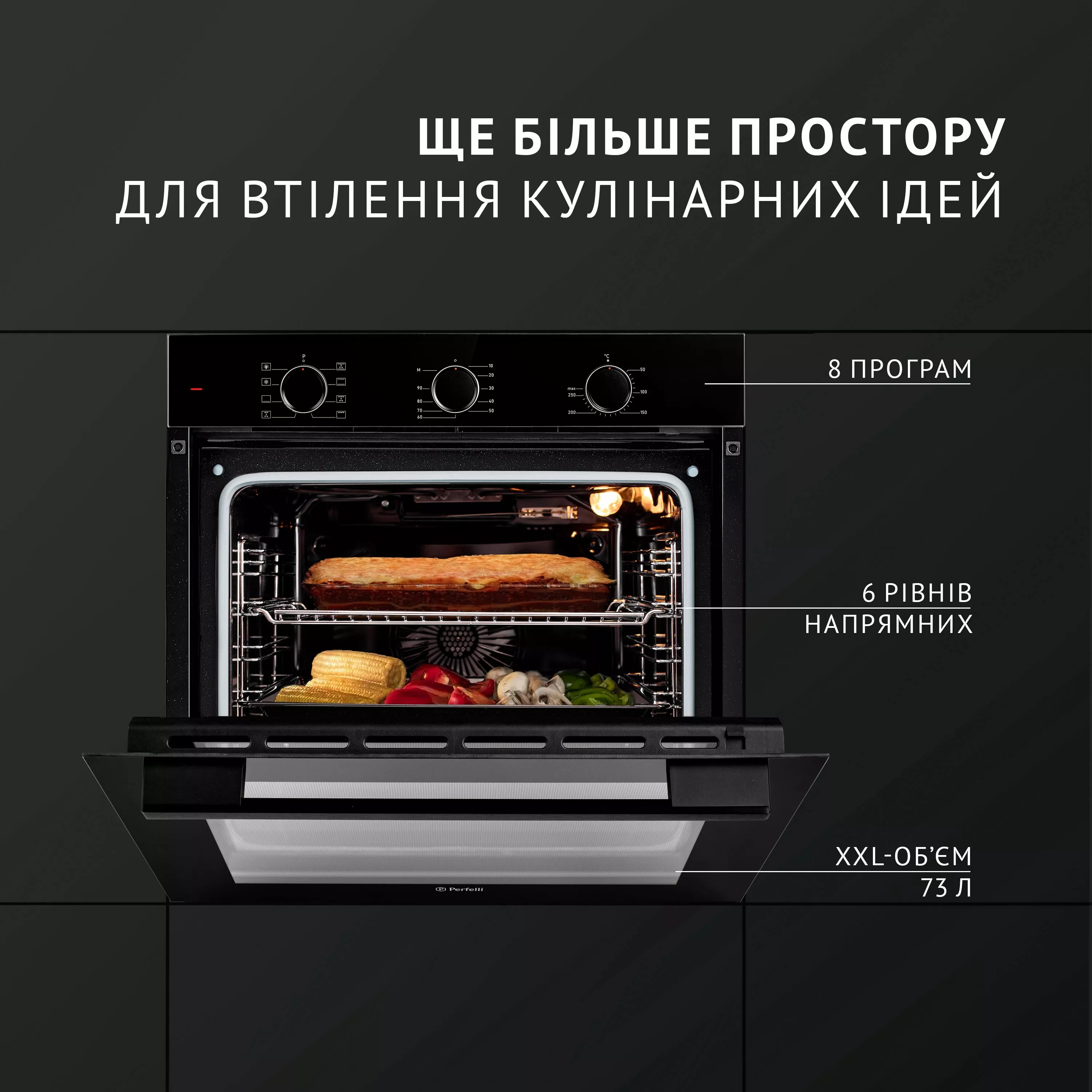 Духовой шкаф электрический Perfelli DIAMOND 6M8L NERO - зображення 2