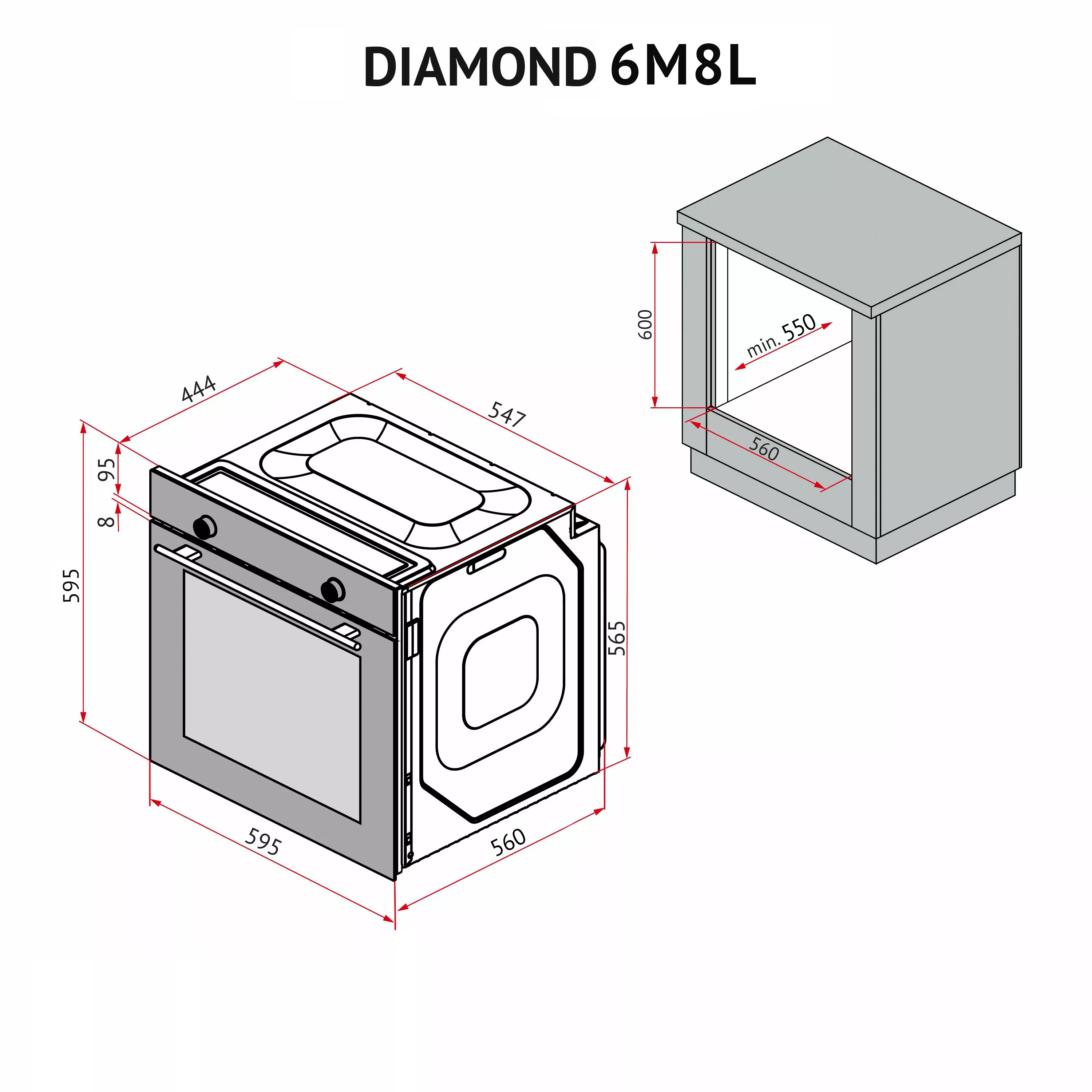 Духовой шкаф электрический Perfelli DIAMOND 6M8L NERO - зображення 15