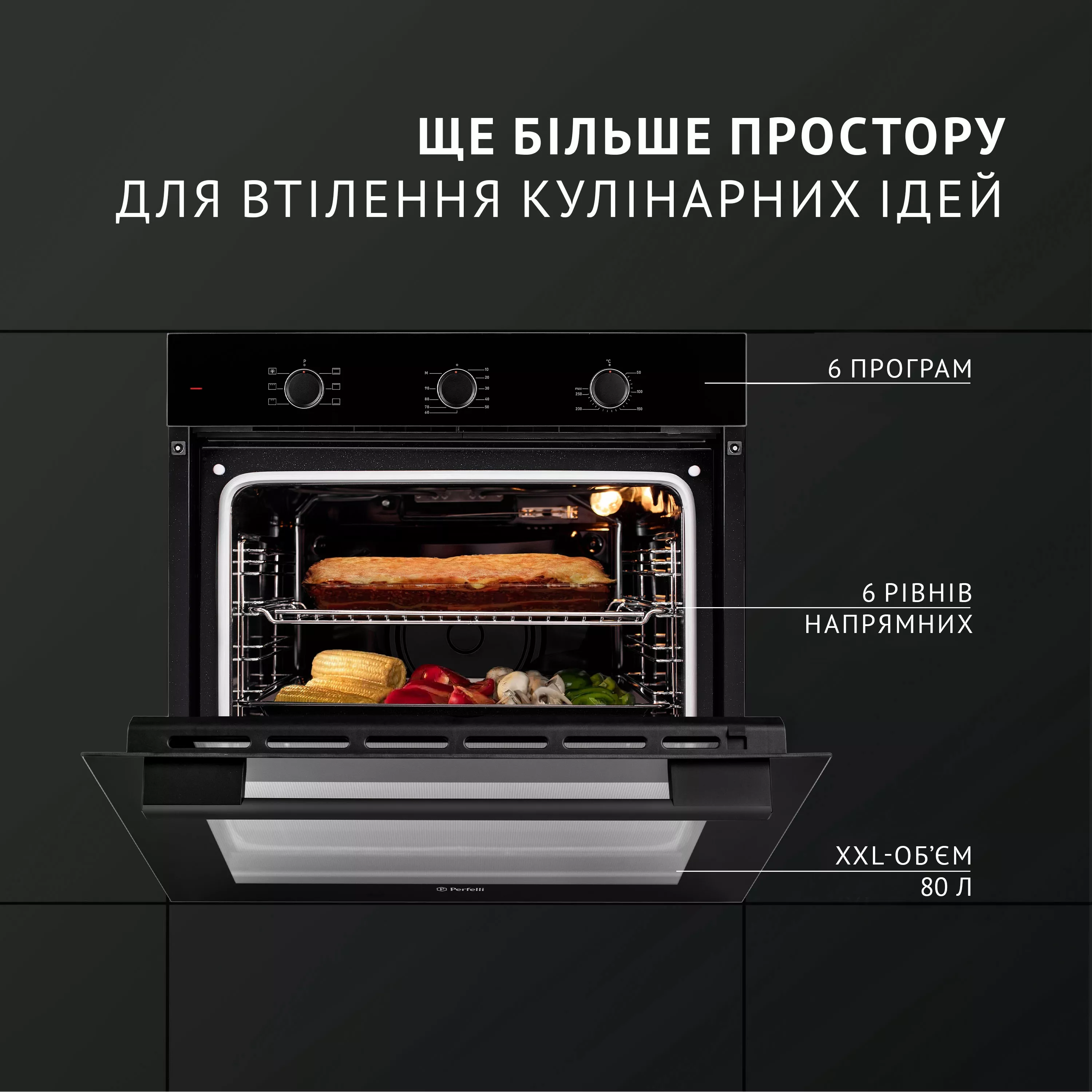 Духовой шкаф электрический Perfelli PERLA 6M6 NERO - зображення 2
