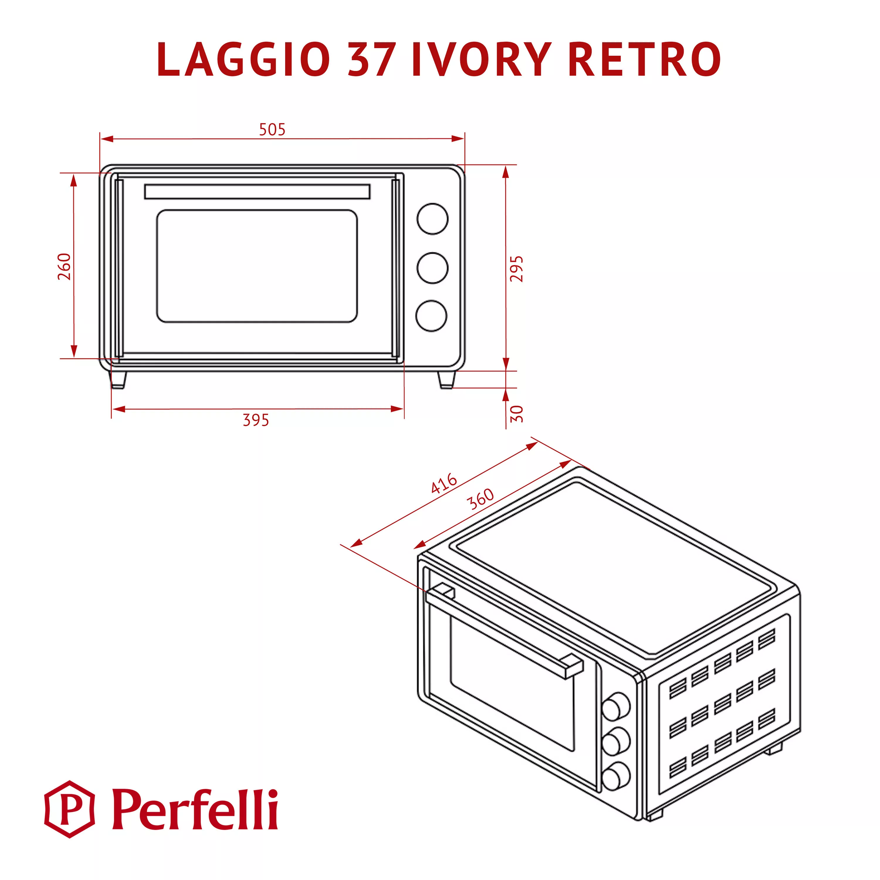 Електрична піч Perfelli LAGGIO 37 IVORY RETRO - зображення 22