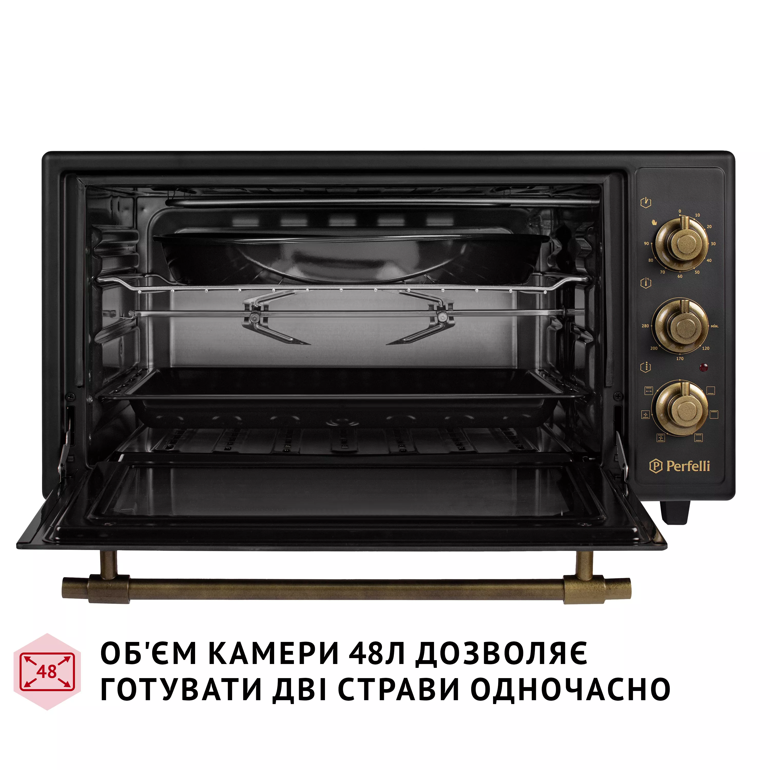 Електрична піч Perfelli LAGGIO 48 BLACK RETRO - зображення 7
