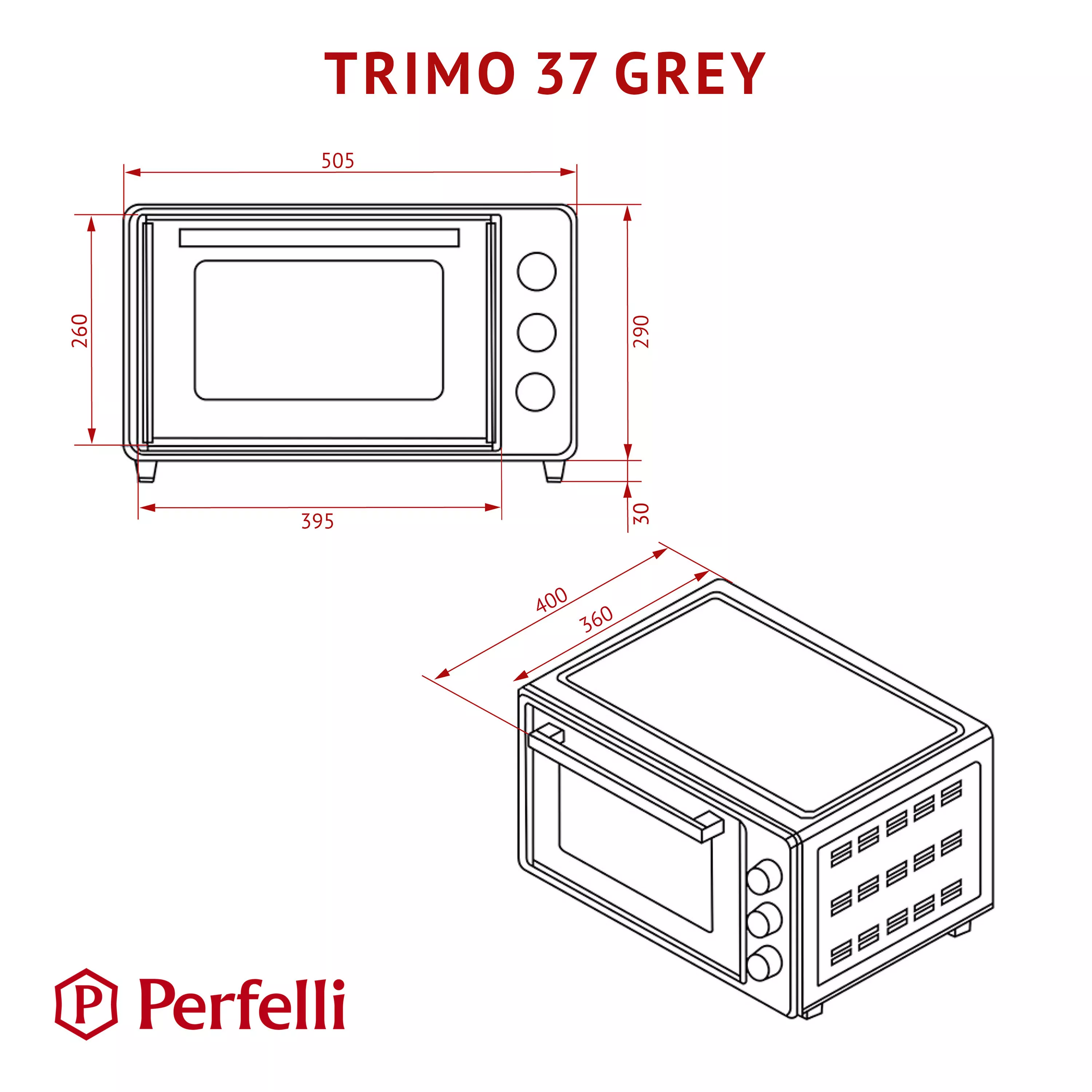 Perfelli 5905563500163 - зображення 21 Электрическая печь Perfelli TRIMO 37 GREY - зображення 21