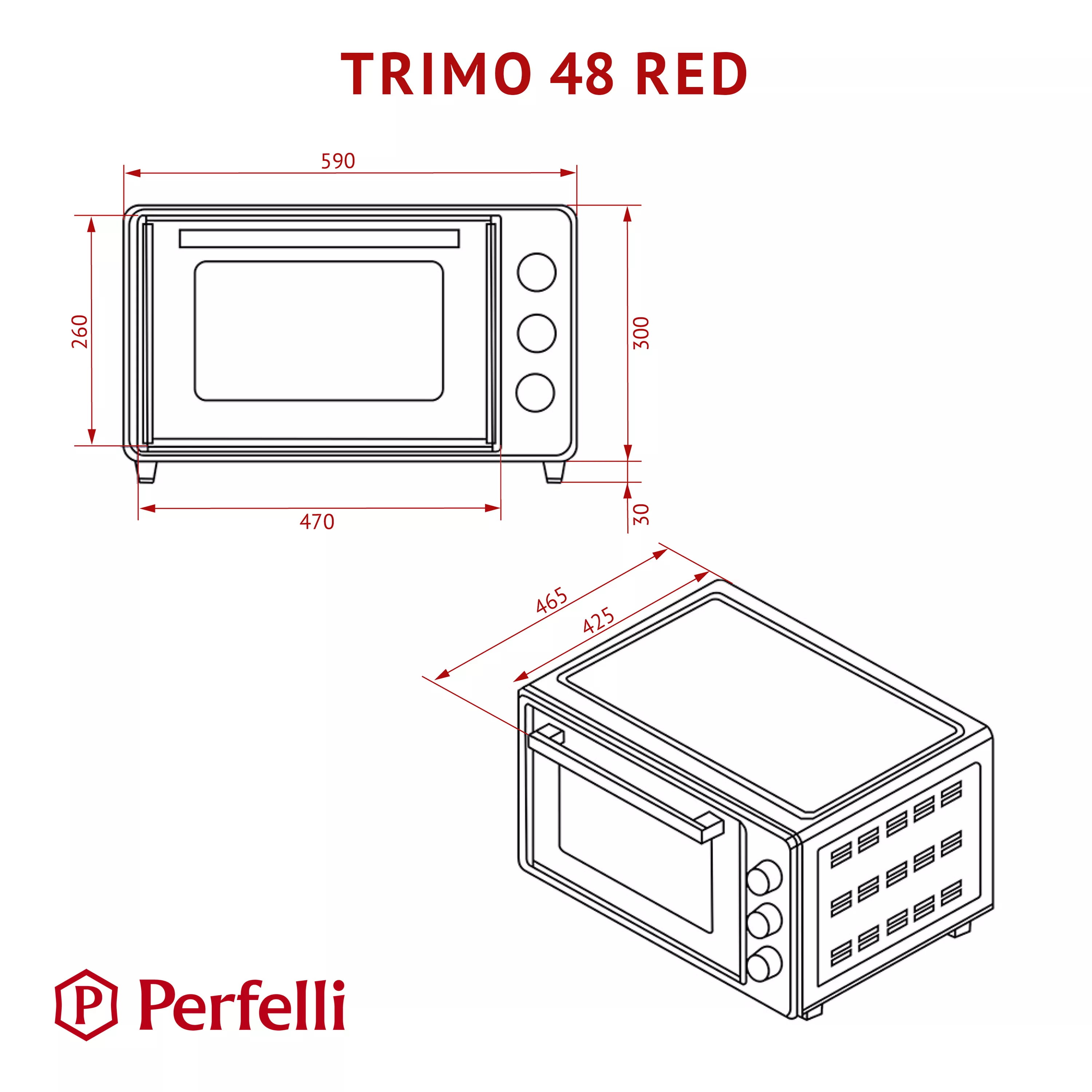 Электрическая печь Perfelli TRIMO 48 RED - зображення 21