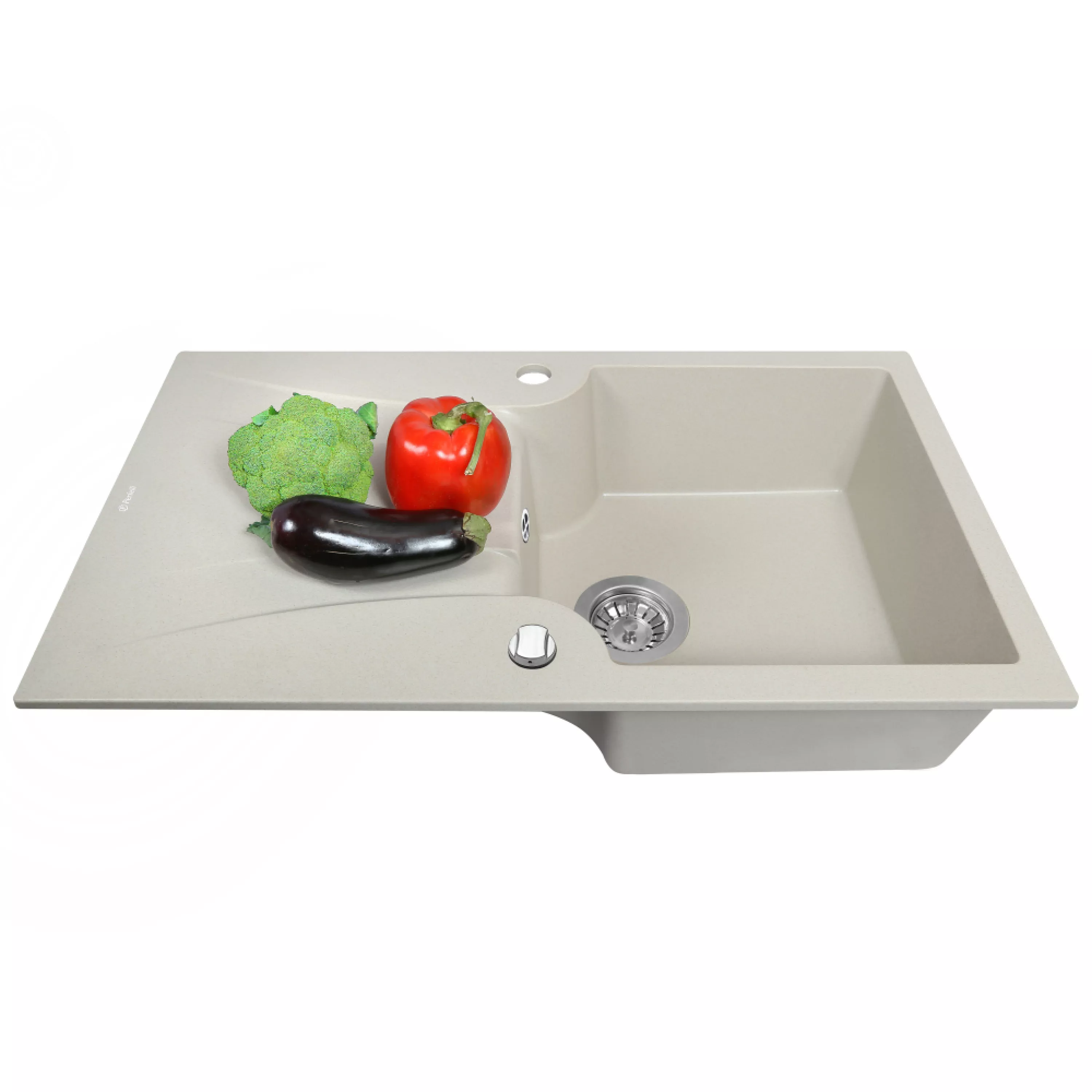 Мойка гранитная кухонная Perfelli FELICINETTO PGF 114-78 LIGHT BEIGE - зображення 3