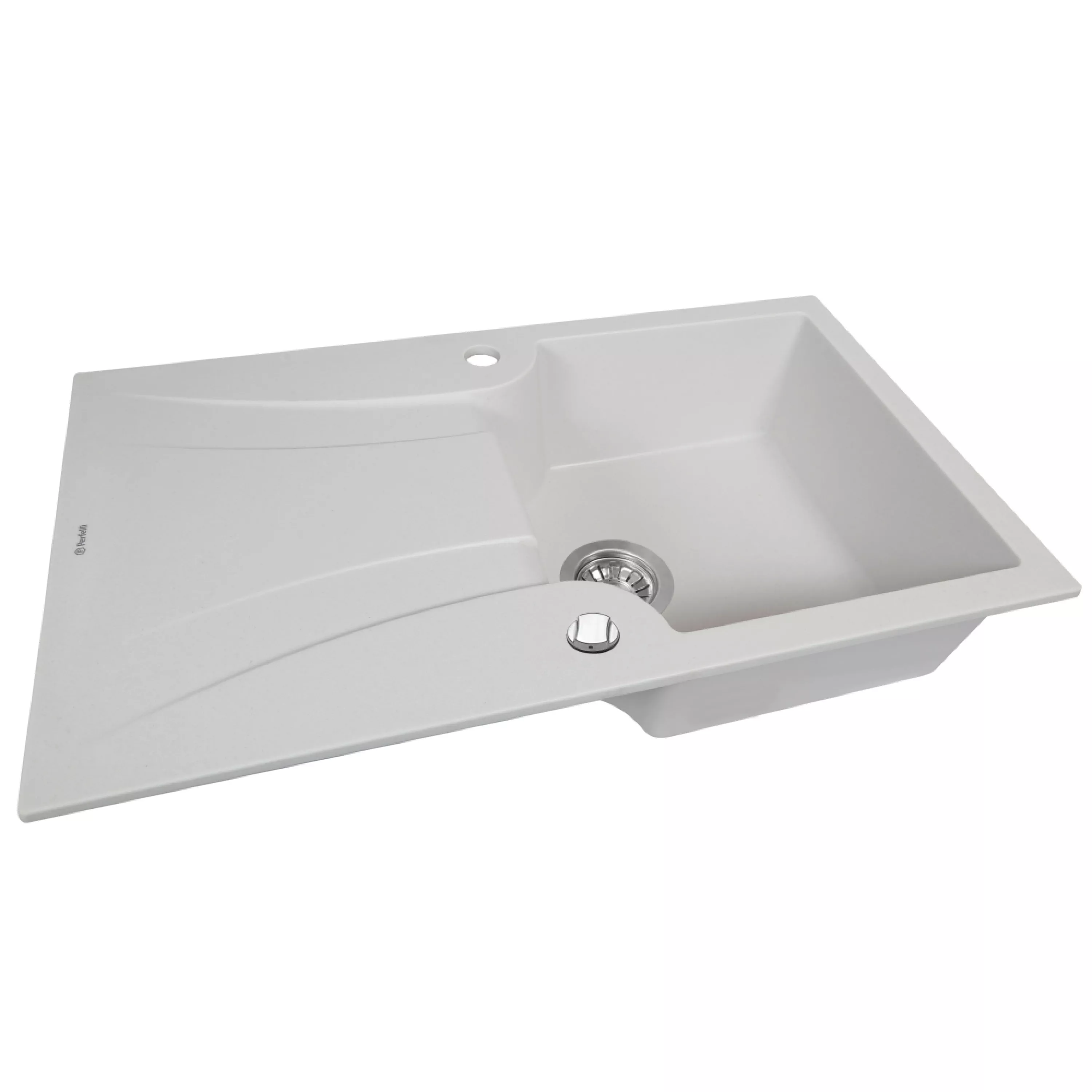 Perfelli 5902767150095 - зображення 2 Мийка кухонна гранітна Perfelli FELICINETTO PGF 114-78 WHITE - зображення 2