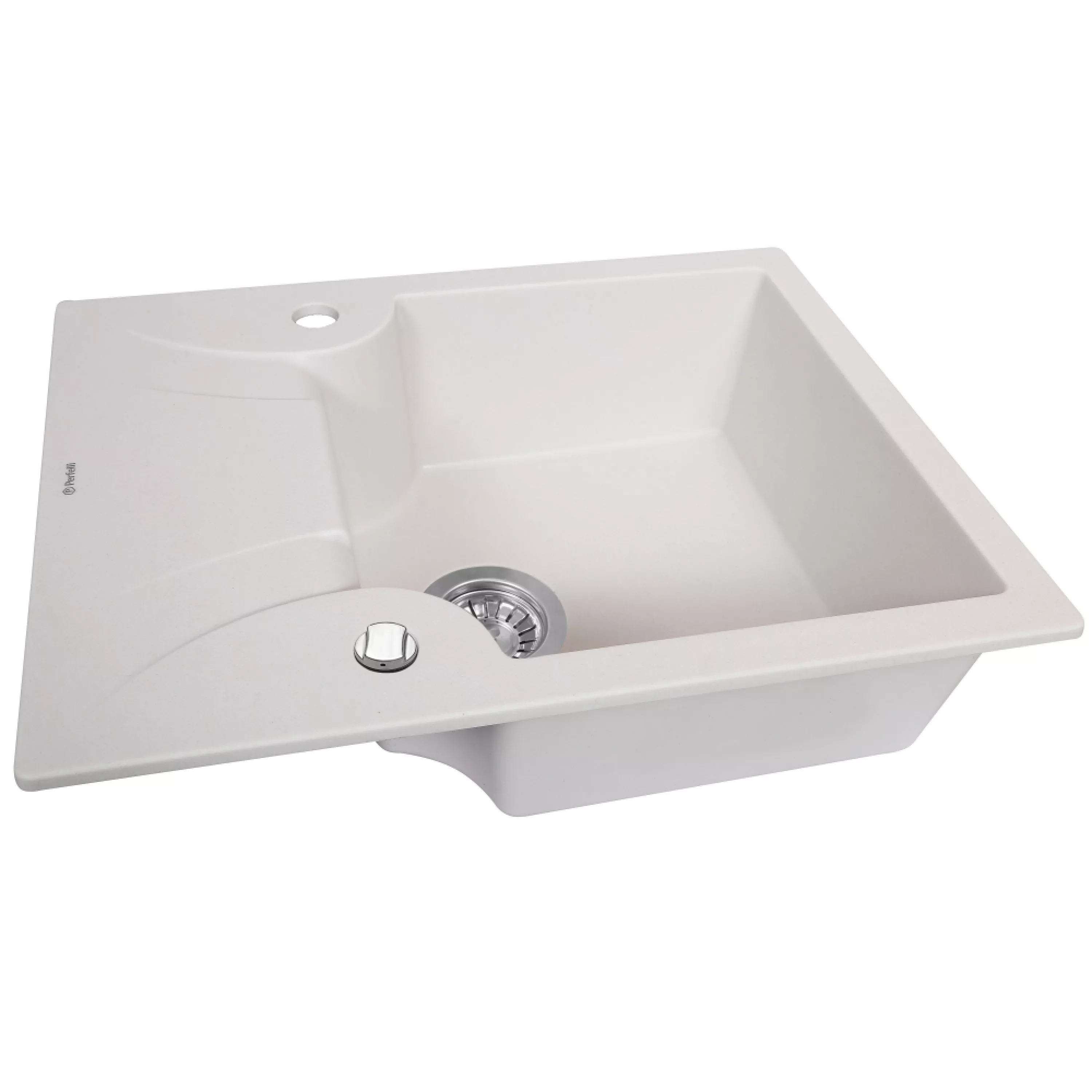 Perfelli 5902767150033 - зображення 2 Мийка кухонна гранітна Perfelli FELICITA PGF 134-60 WHITE - зображення 2