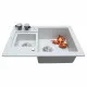 Perfelli 5902767151054 - зображення 3 Мийка кухонна гранітна Perfelli GRANZE PGG 506-67 WHITE - зображення 3