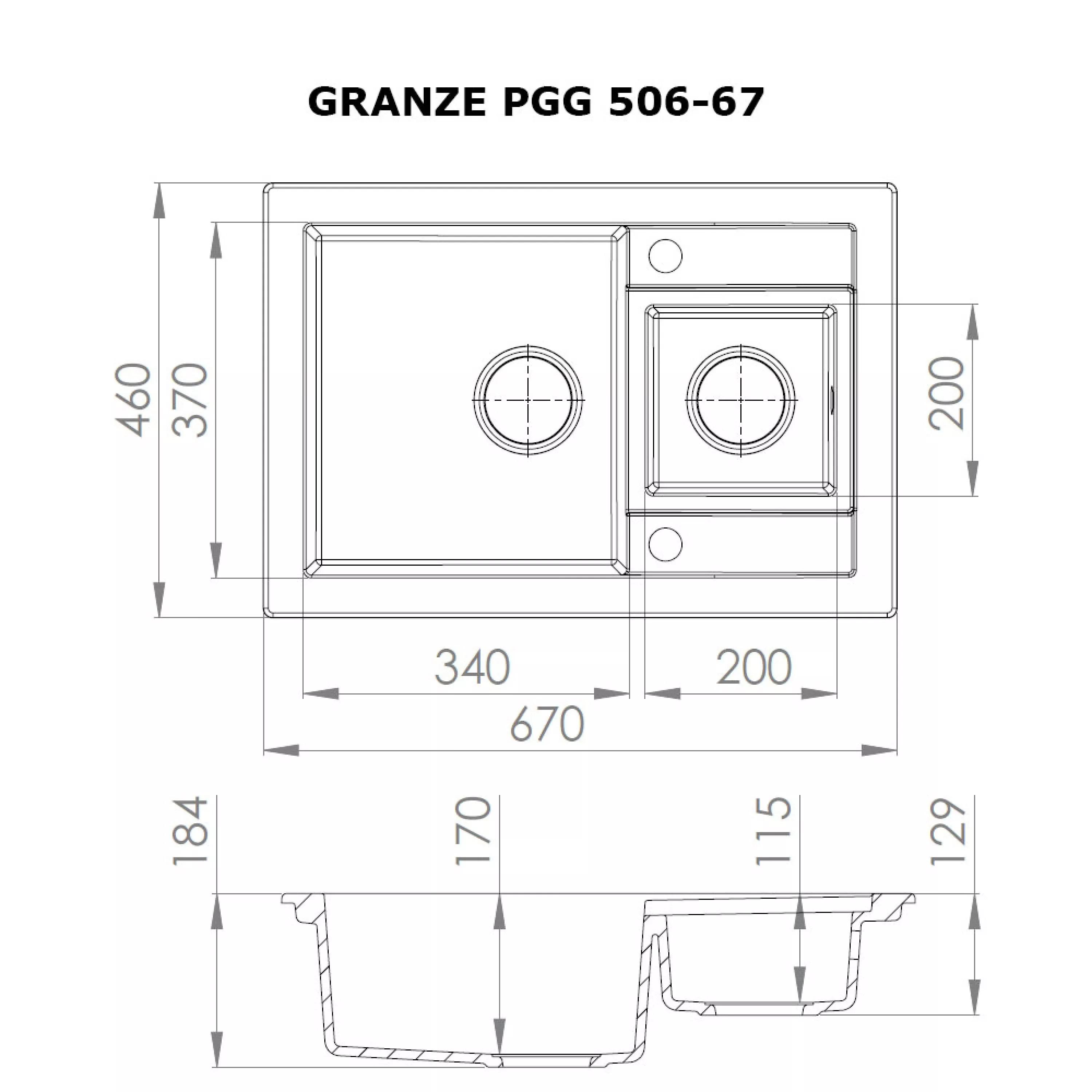 Perfelli 5902767151054 - зображення 5 Мийка кухонна гранітна Perfelli GRANZE PGG 506-67 WHITE - зображення 5