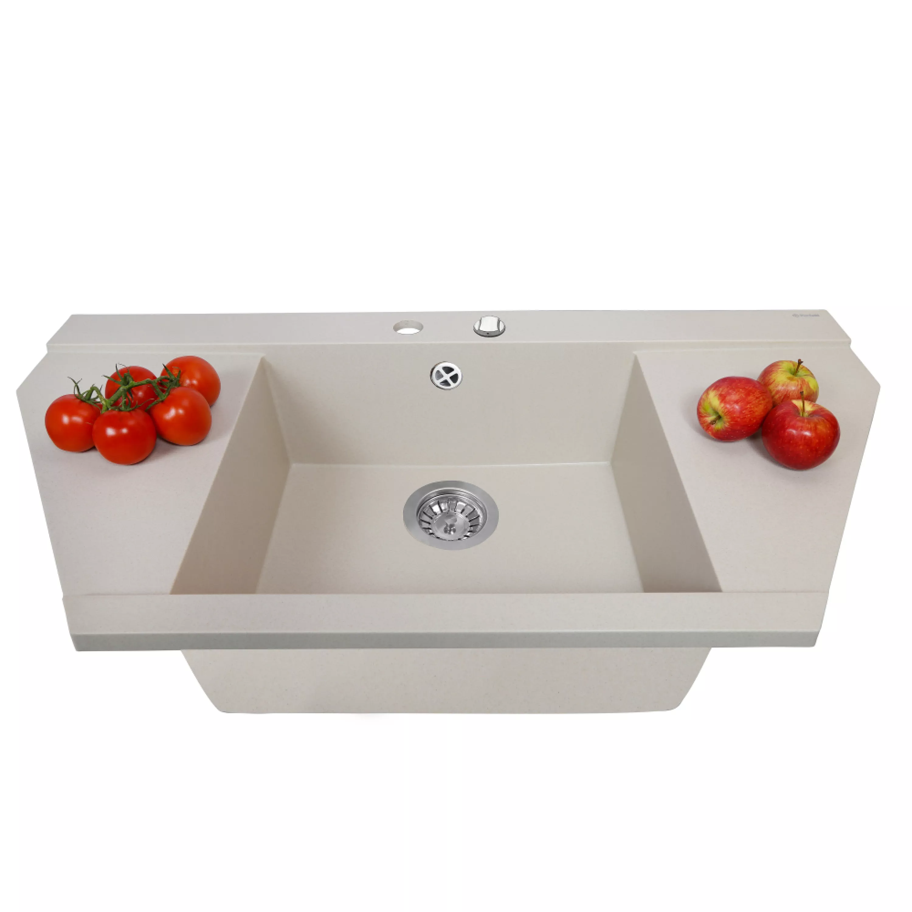 Мойка гранитная кухонная Perfelli MAJESTIC TGM 125-96 LIGHT BEIGE - зображення 3