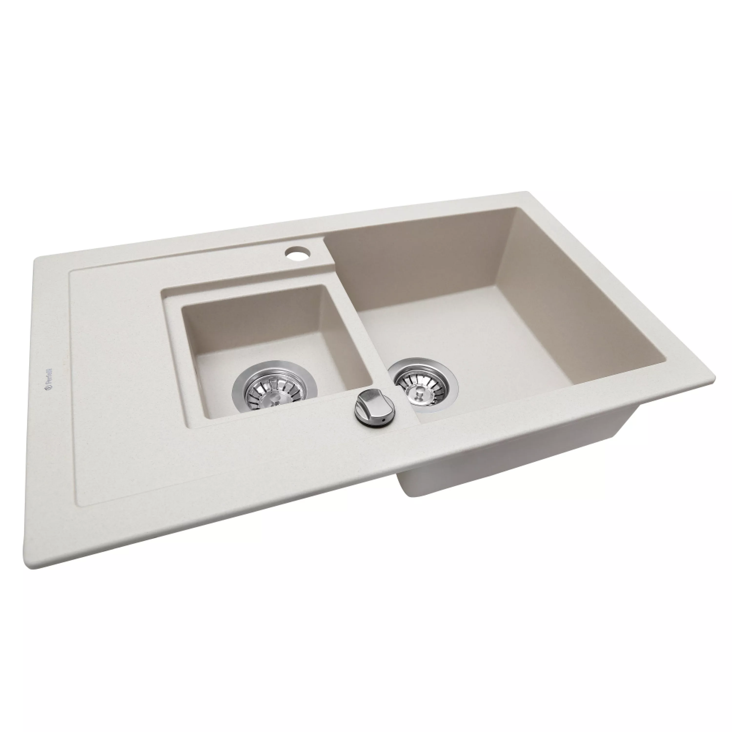 Perfelli 5902767151122 - зображення 2 Мийка кухонна гранітна Perfelli PIERRA PGP 536-78 LIGHT BEIGE - зображення 2