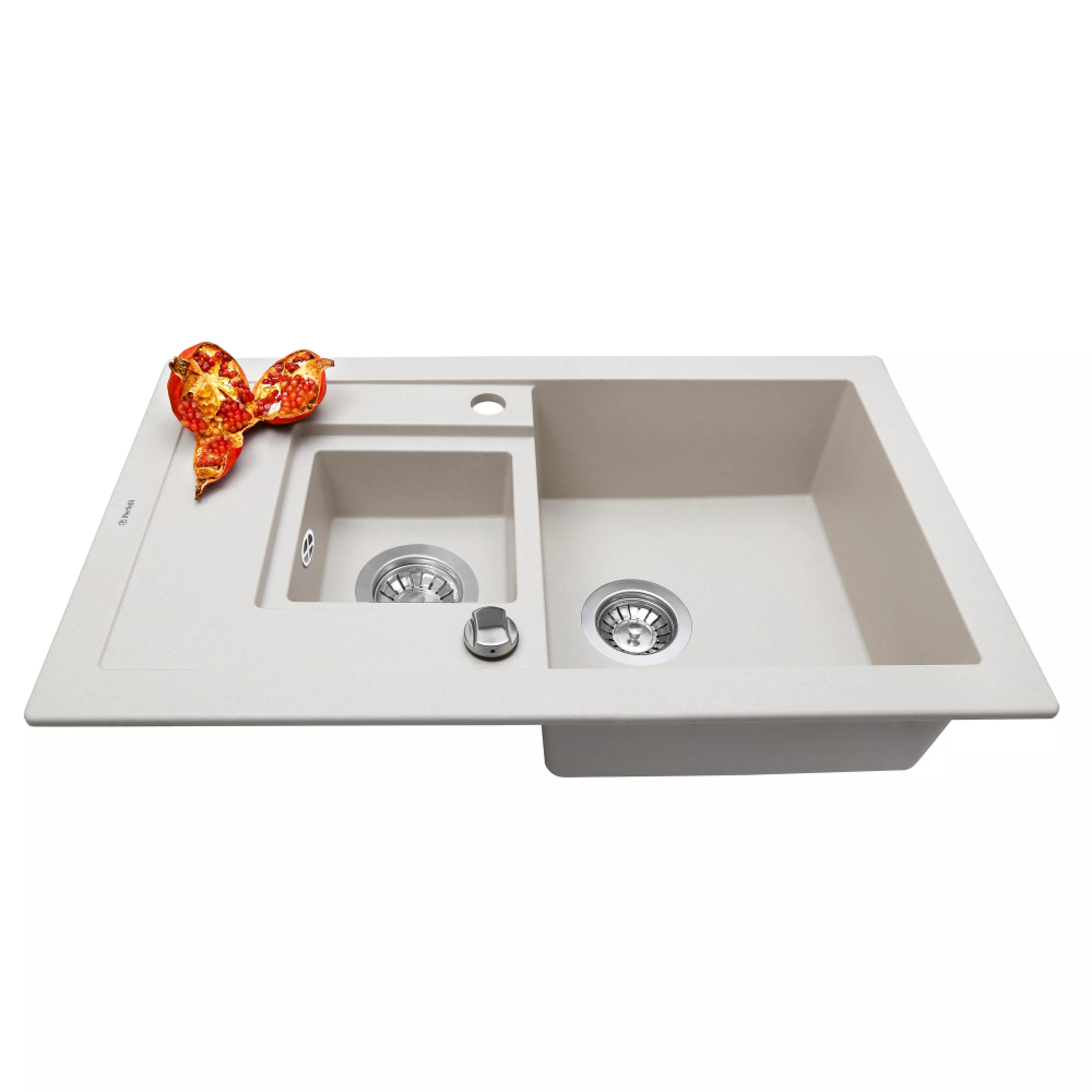 Perfelli 5902767151122 - зображення 3 Мийка кухонна гранітна Perfelli PIERRA PGP 536-78 LIGHT BEIGE - зображення 3