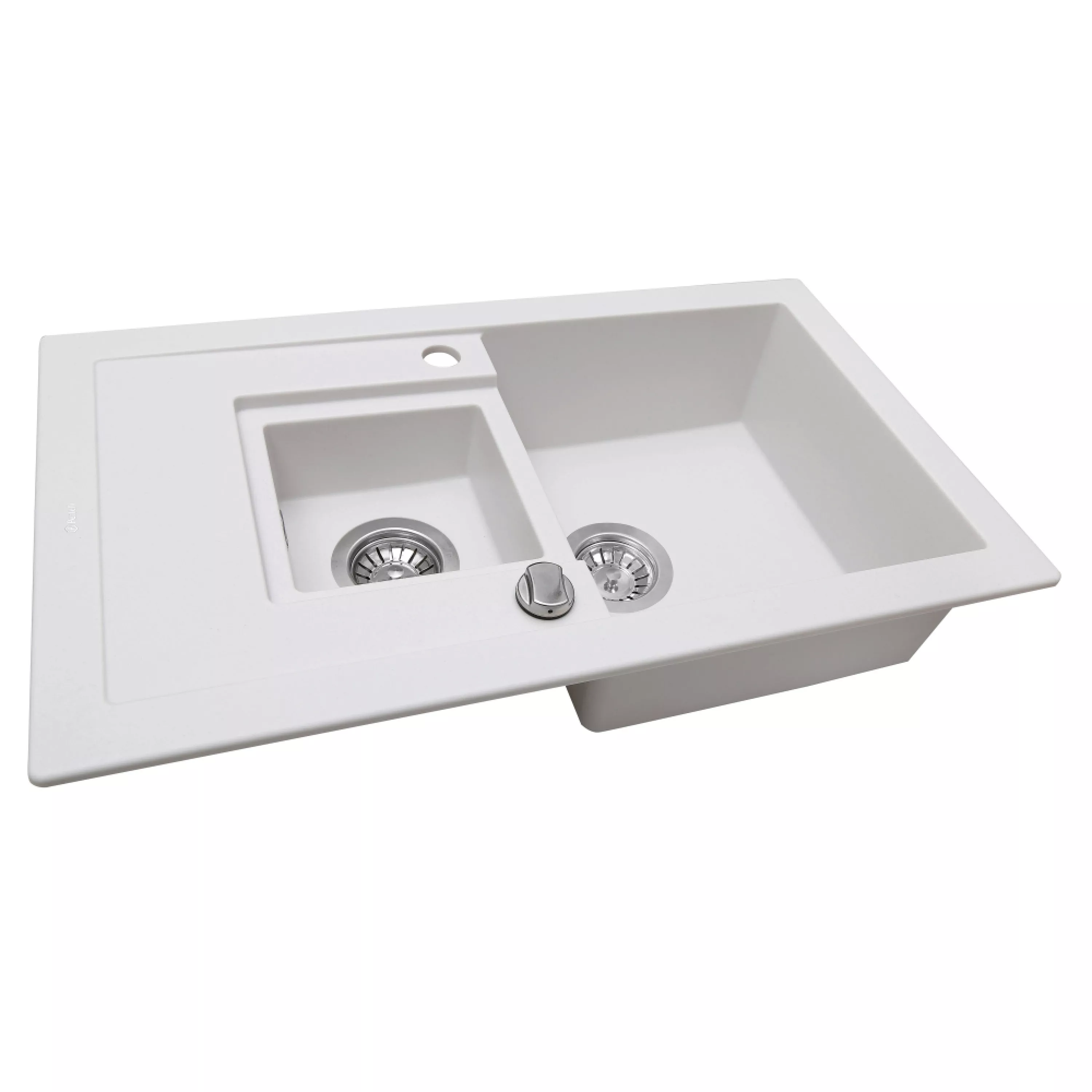 Perfelli 5902767151115 - зображення 2 Мийка кухонна гранітна Perfelli PIERRA PGP 536-78 WHITE - зображення 2