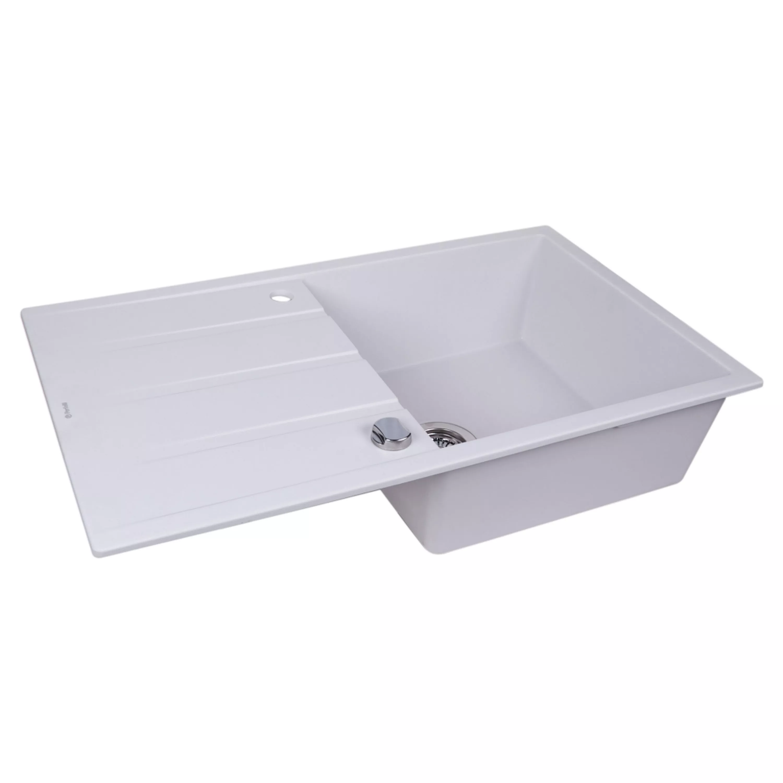 Мойка гранитная кухонная Perfelli RIVIERA PGR 114-86 WHITE - зображення 2