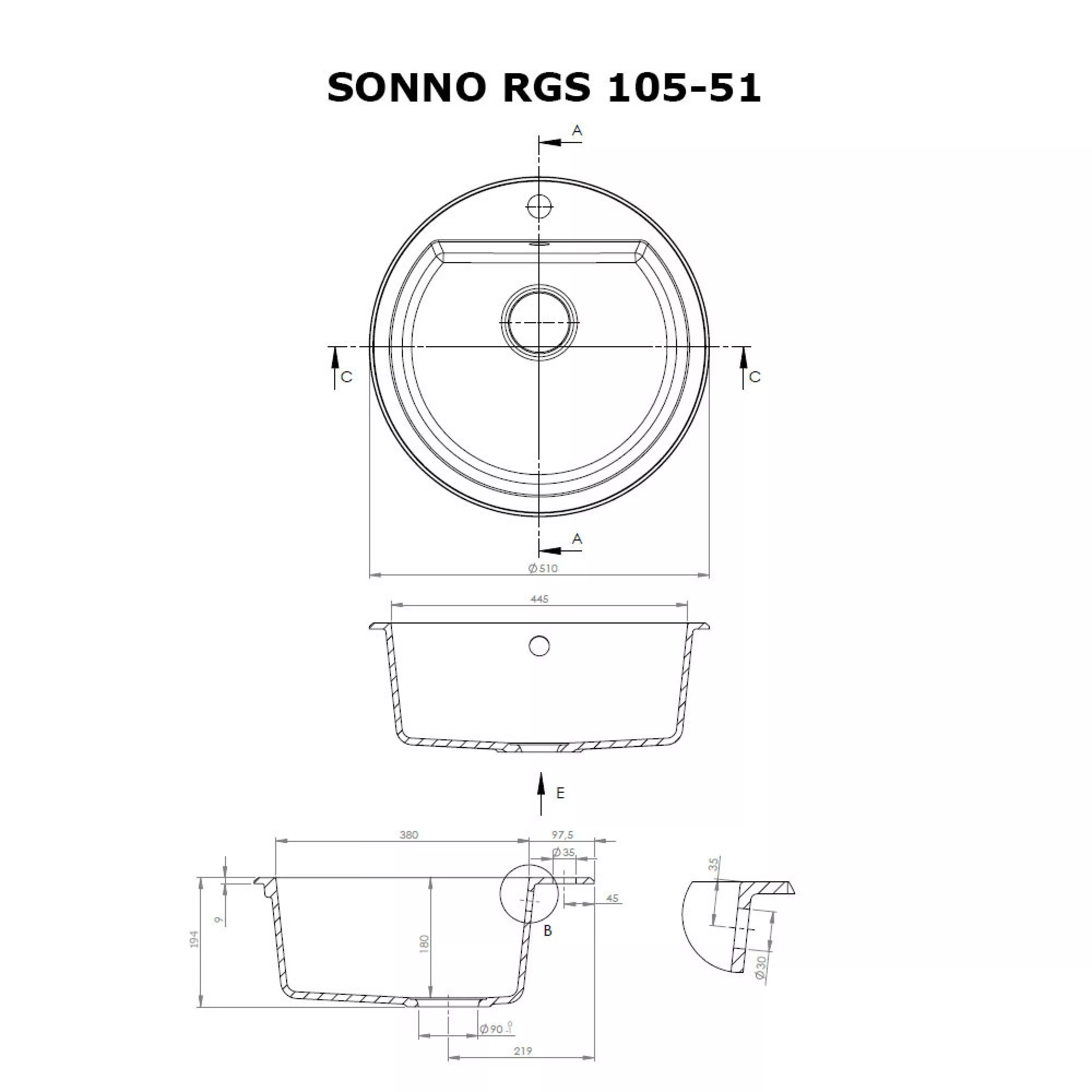 Мийка кухонна гранітна Perfelli SONNO RGS 105-51 SAND - зображення 5