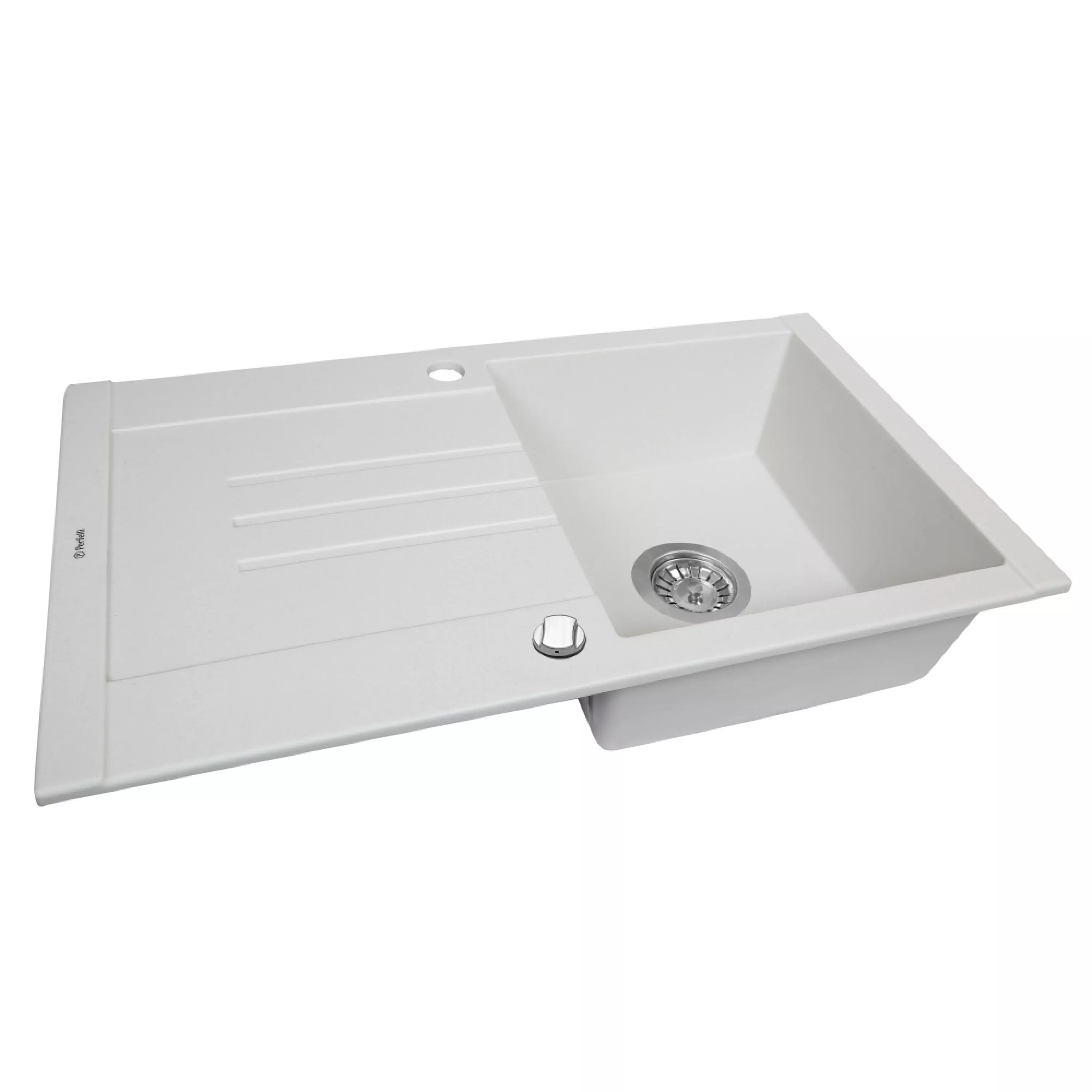 Мийка кухонна гранітна Perfelli TINETTO PGT 114-76 WHITE - зображення 2