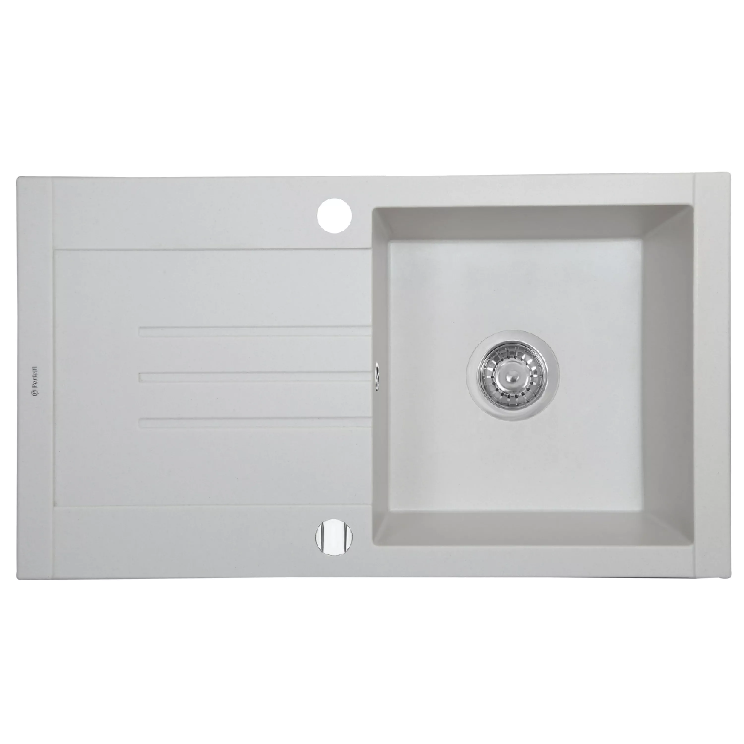 Мийка кухонна гранітна Perfelli TINETTO PGT 114-76 WHITE - зображення 1