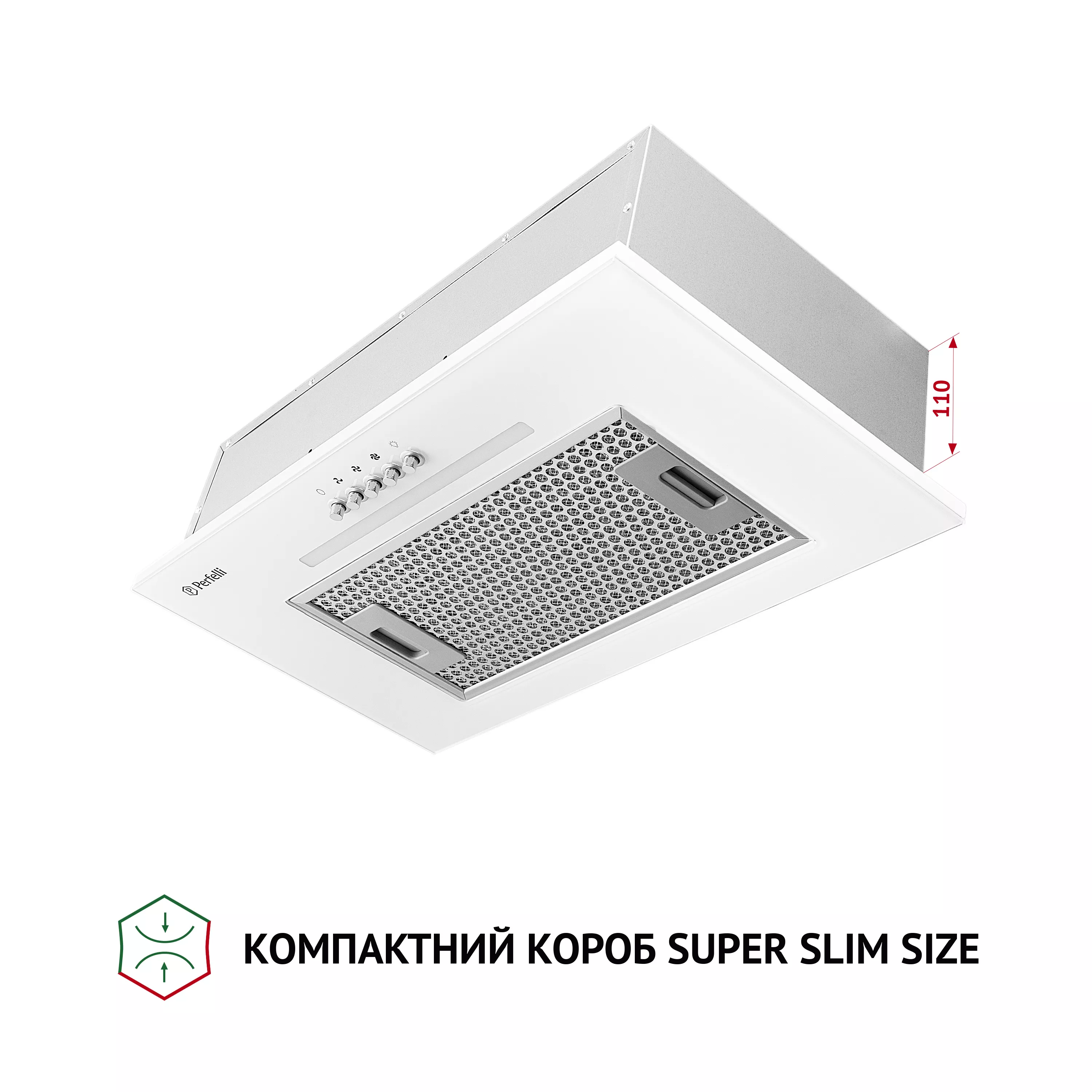 Вытяжка полновстраиваемая Perfelli BI 5256 WH 700 LED - зображення 3