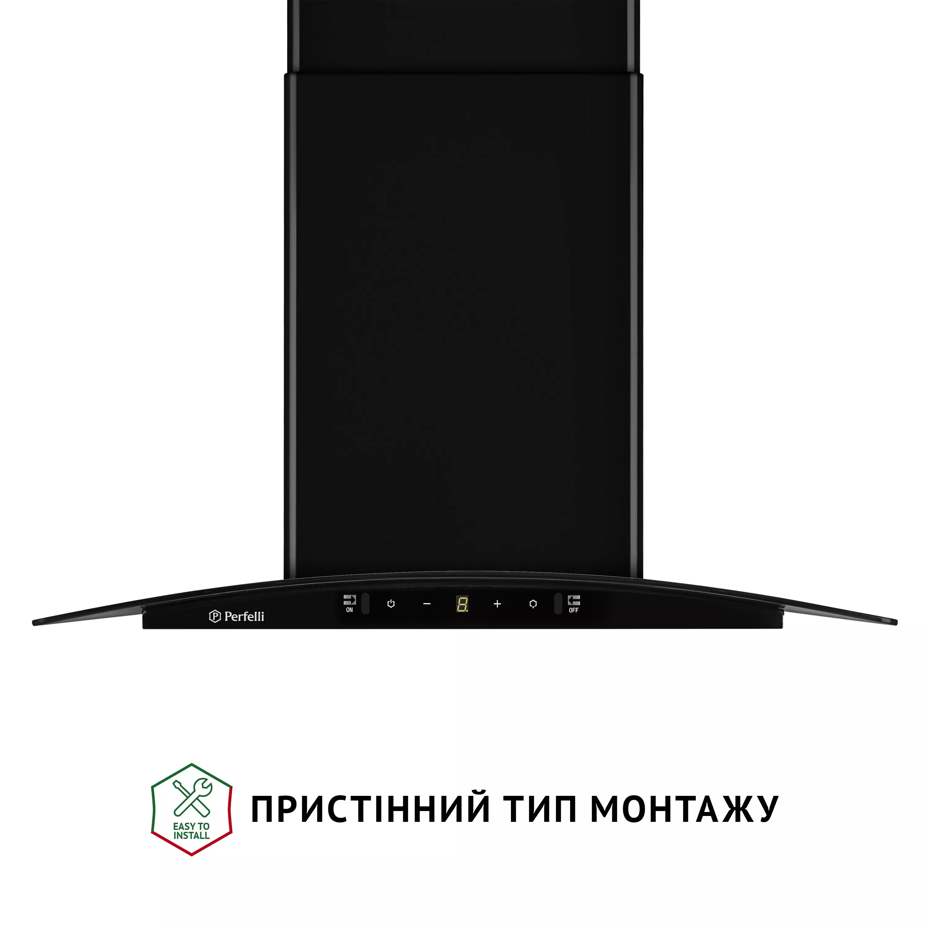 Вытяжка декоративная со стеклом Perfelli GRASSI 6PWB NERO - зображення 2