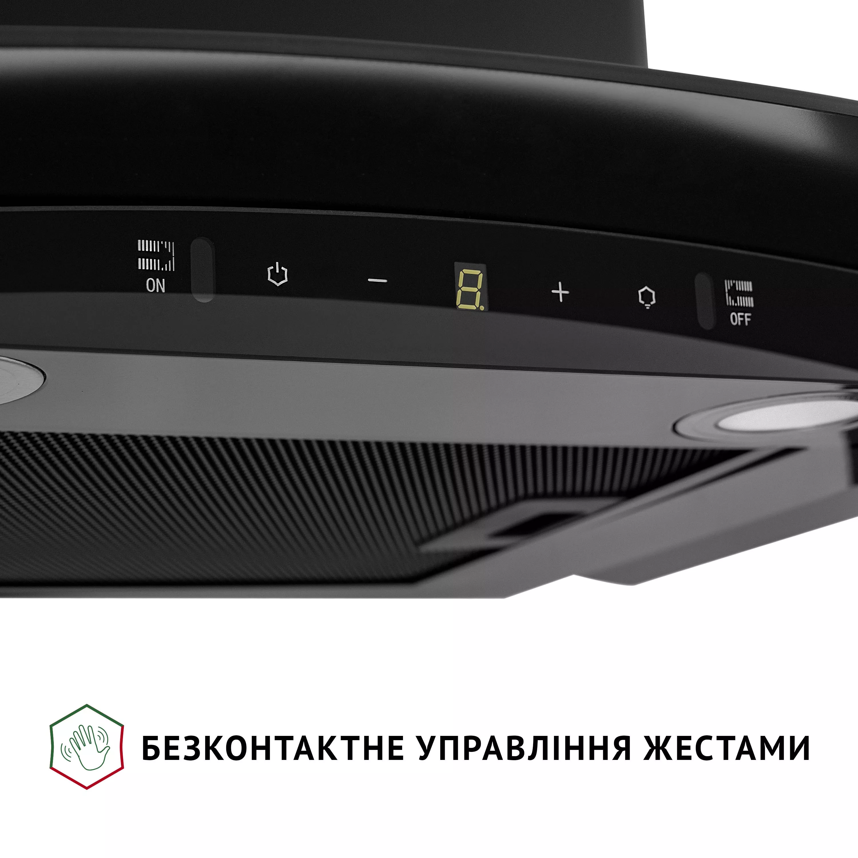Вытяжка декоративная со стеклом Perfelli GRASSI 6PWB NERO - зображення 6