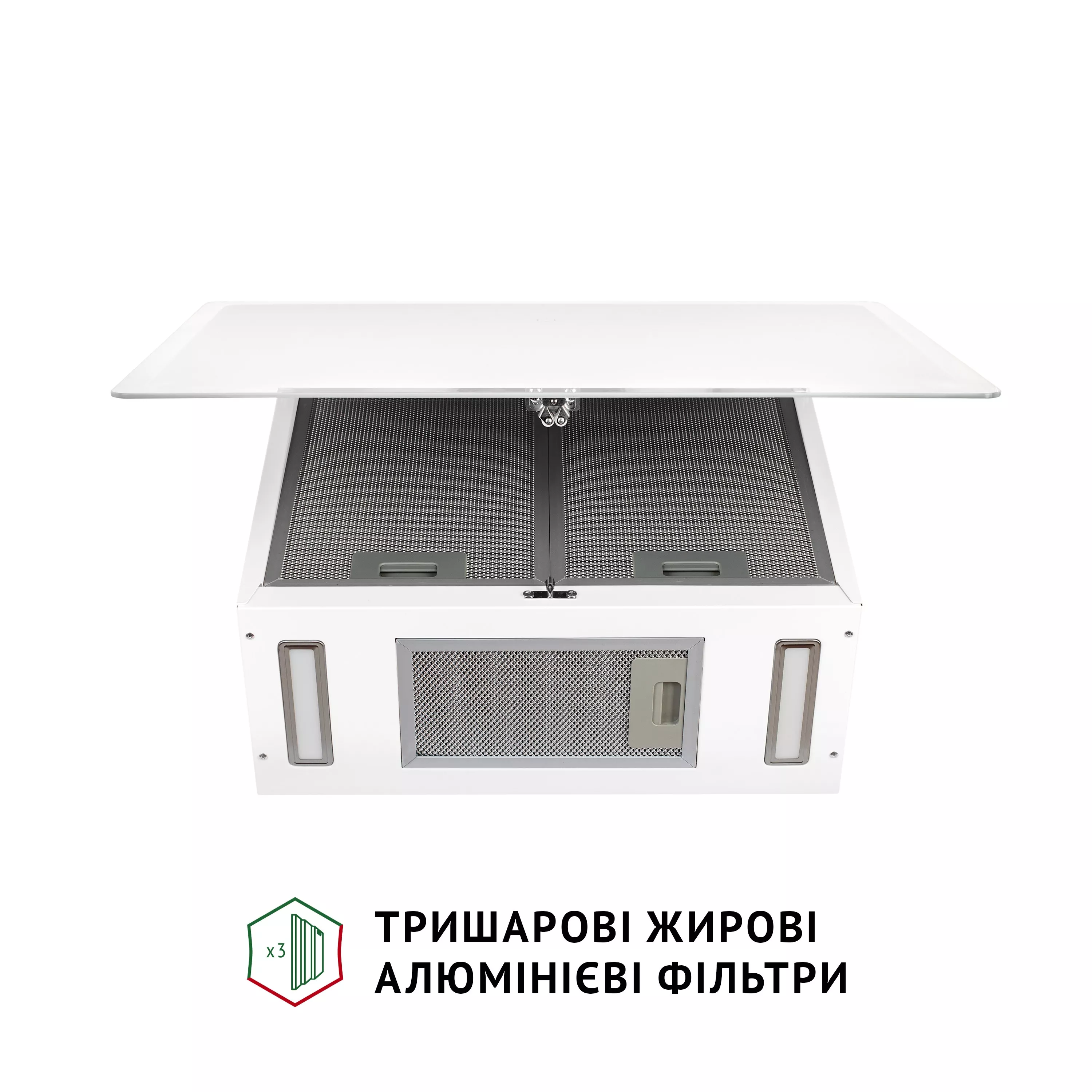 Perfelli 5902767159845 - зображення 10 Вытяжка декоративная наклонная Perfelli RIVA BIANCA - зображення 10