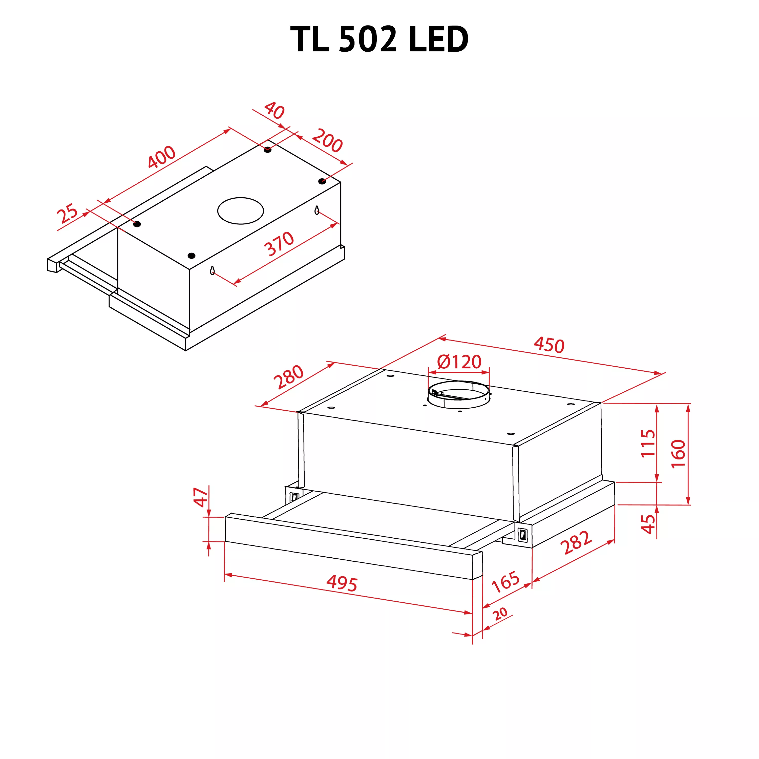 Вытяжка телескопическая Perfelli TL 502 I LED - зображення 12
