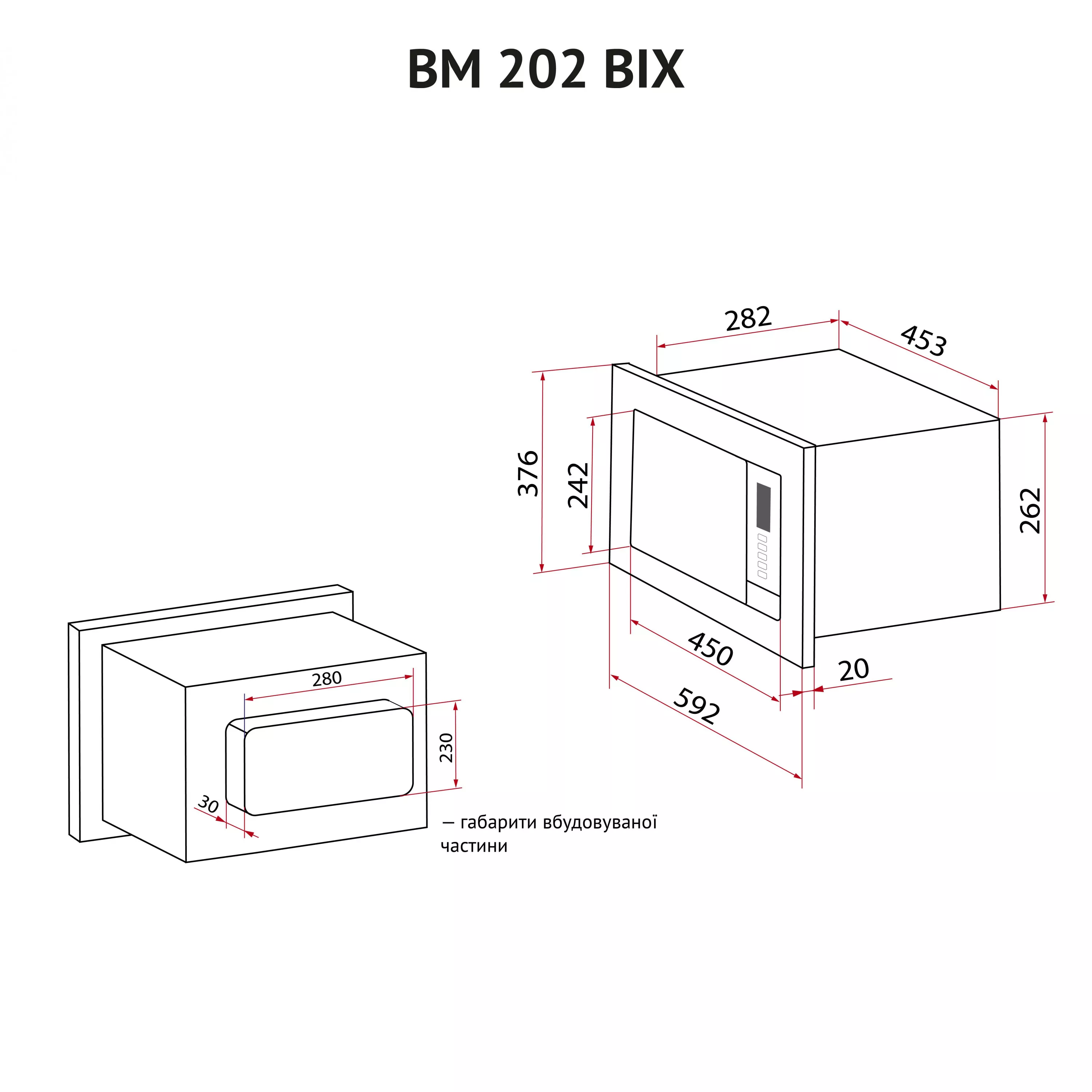 ➤Купити повновбудовану мікрохвильову піч Perfelli BM 202 BIX в